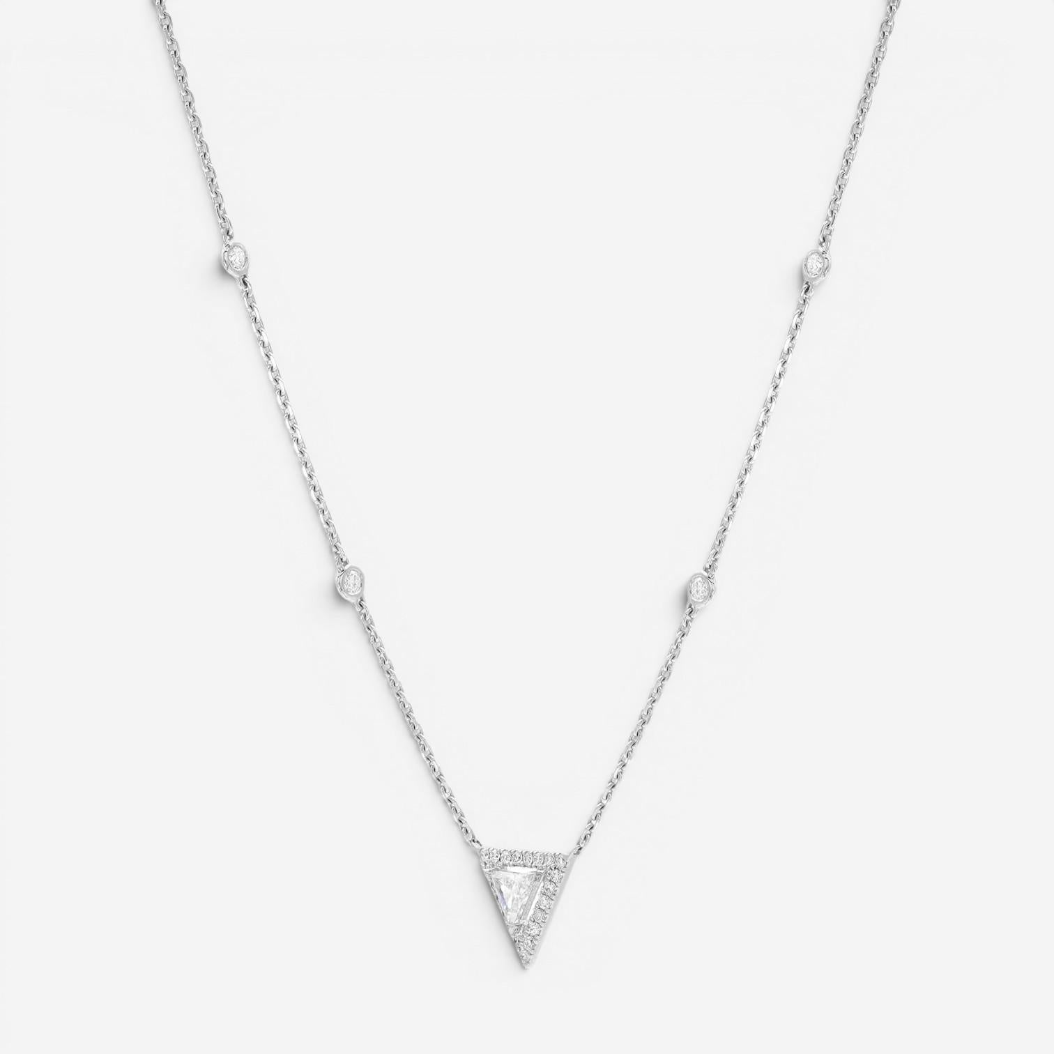 Messika Thea 18K White Gold Diamond Pendant Necklace 06438-WG — view 3