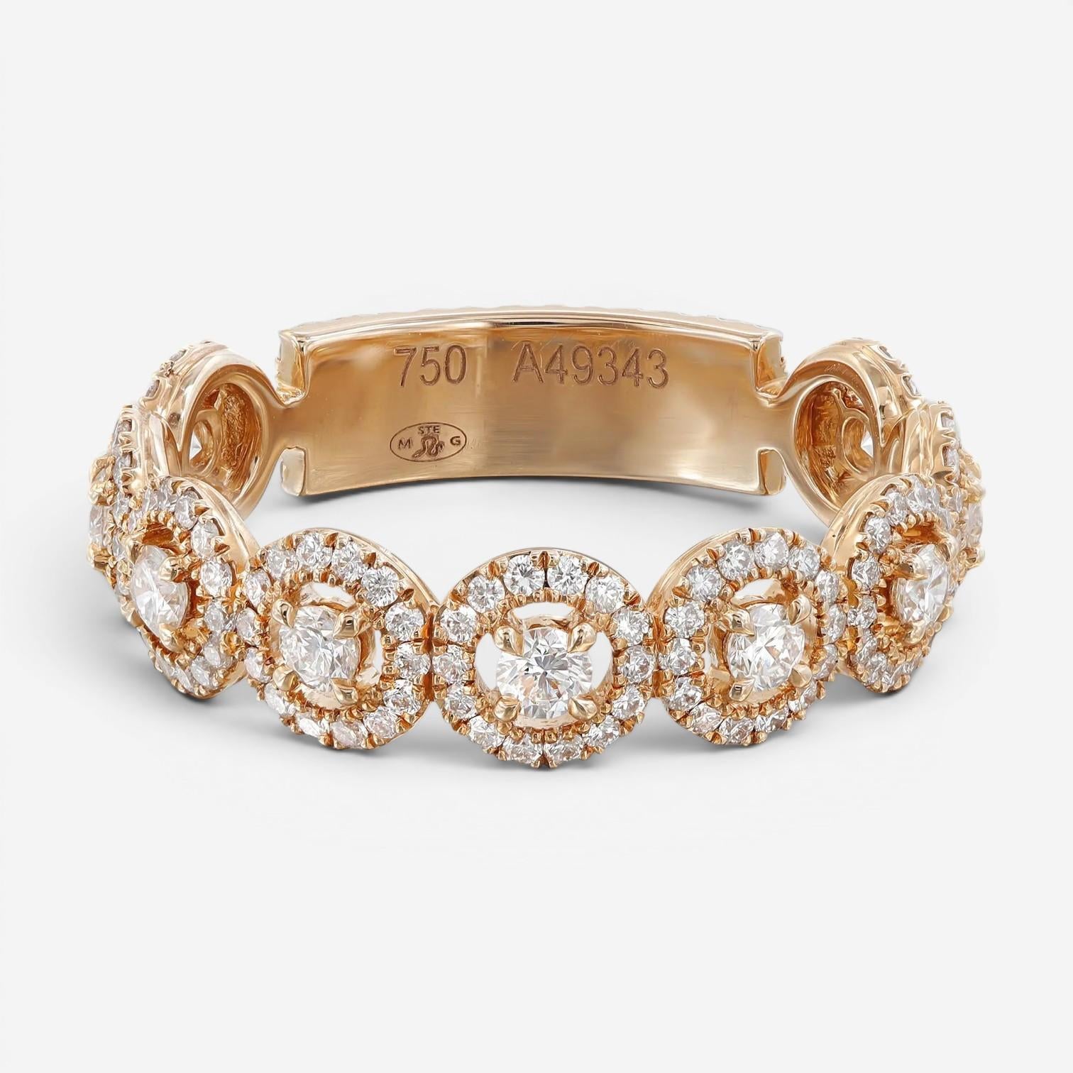 Messika All Joy 18K Rose Gold Diamond Band Ring Sz. 7.25 05495-PG-55