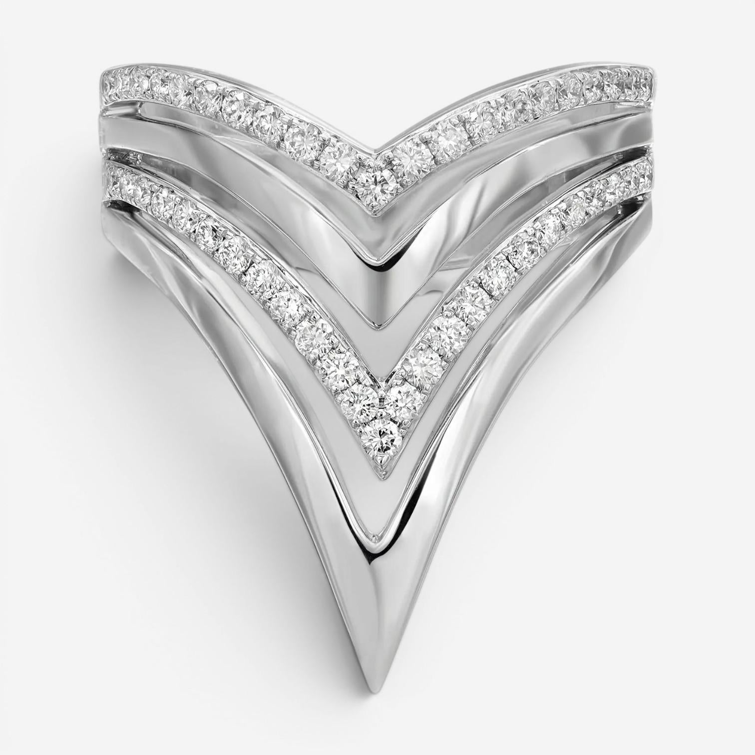 Messika Queen V 18K White Gold Diamond Ring Sz. 6 05783-WG-52