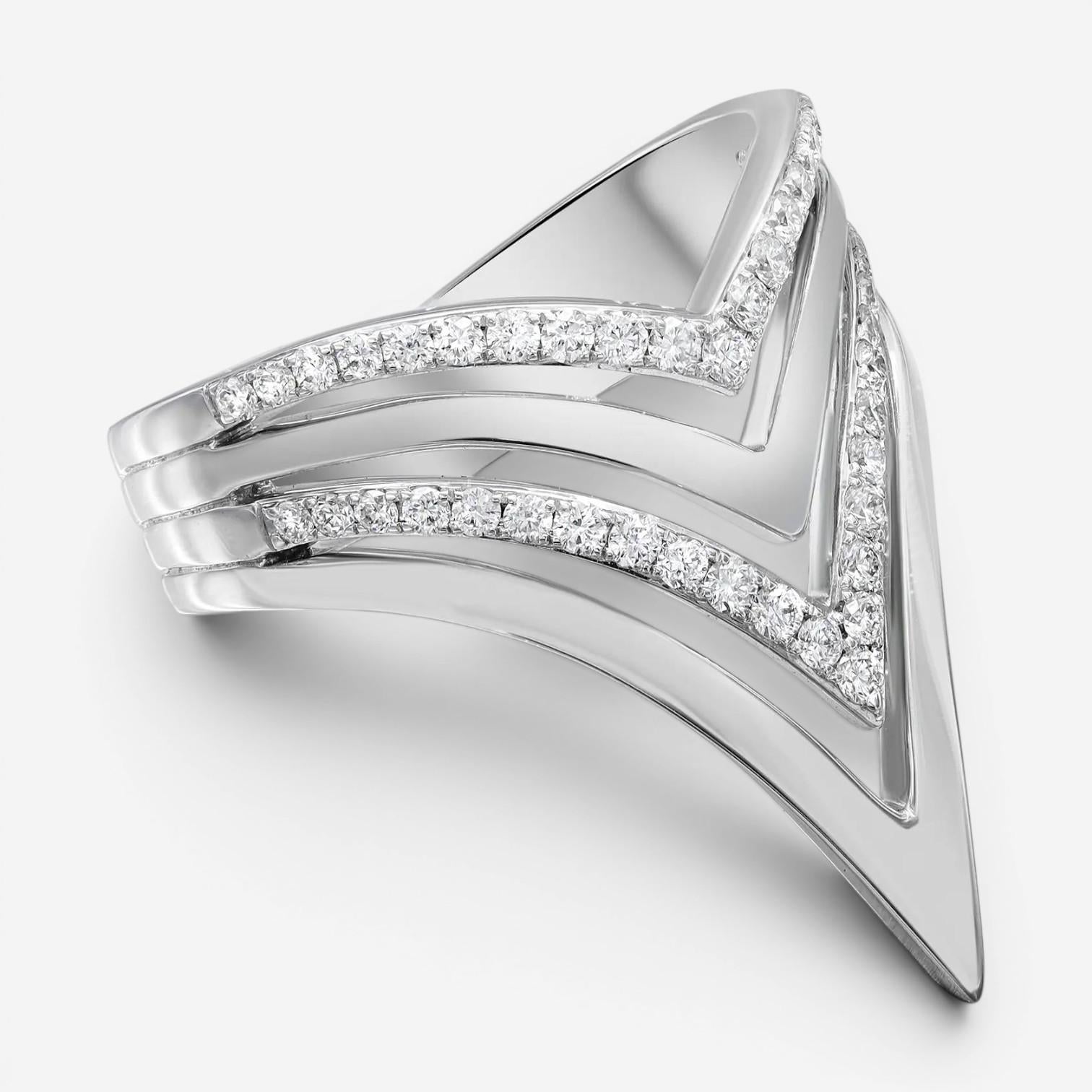 Messika Queen V 18K White Gold Diamond Ring Sz. 6 05783-WG-52 — view 3