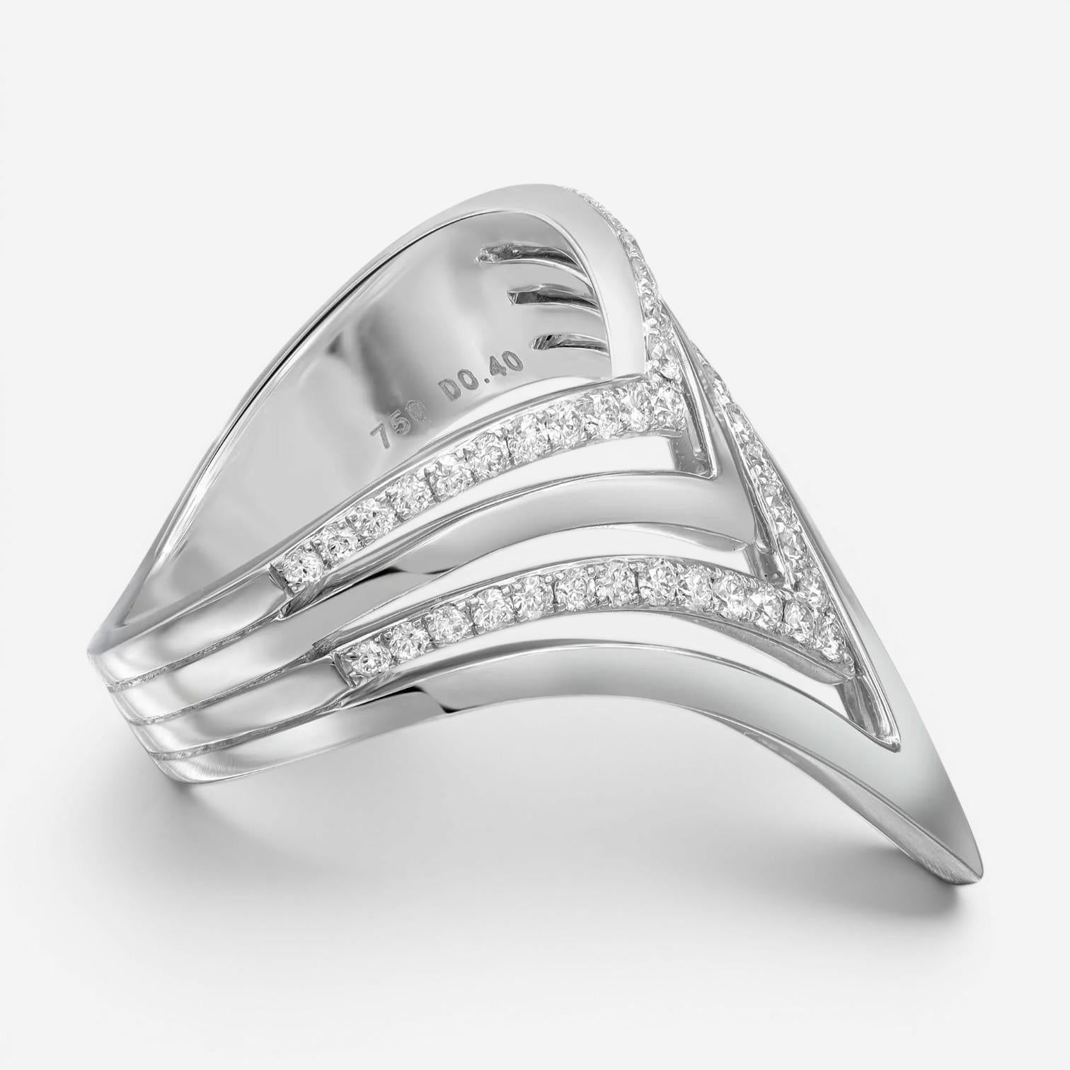 Messika Queen V 18K White Gold Diamond Ring Sz. 6 05783-WG-52 — view 4