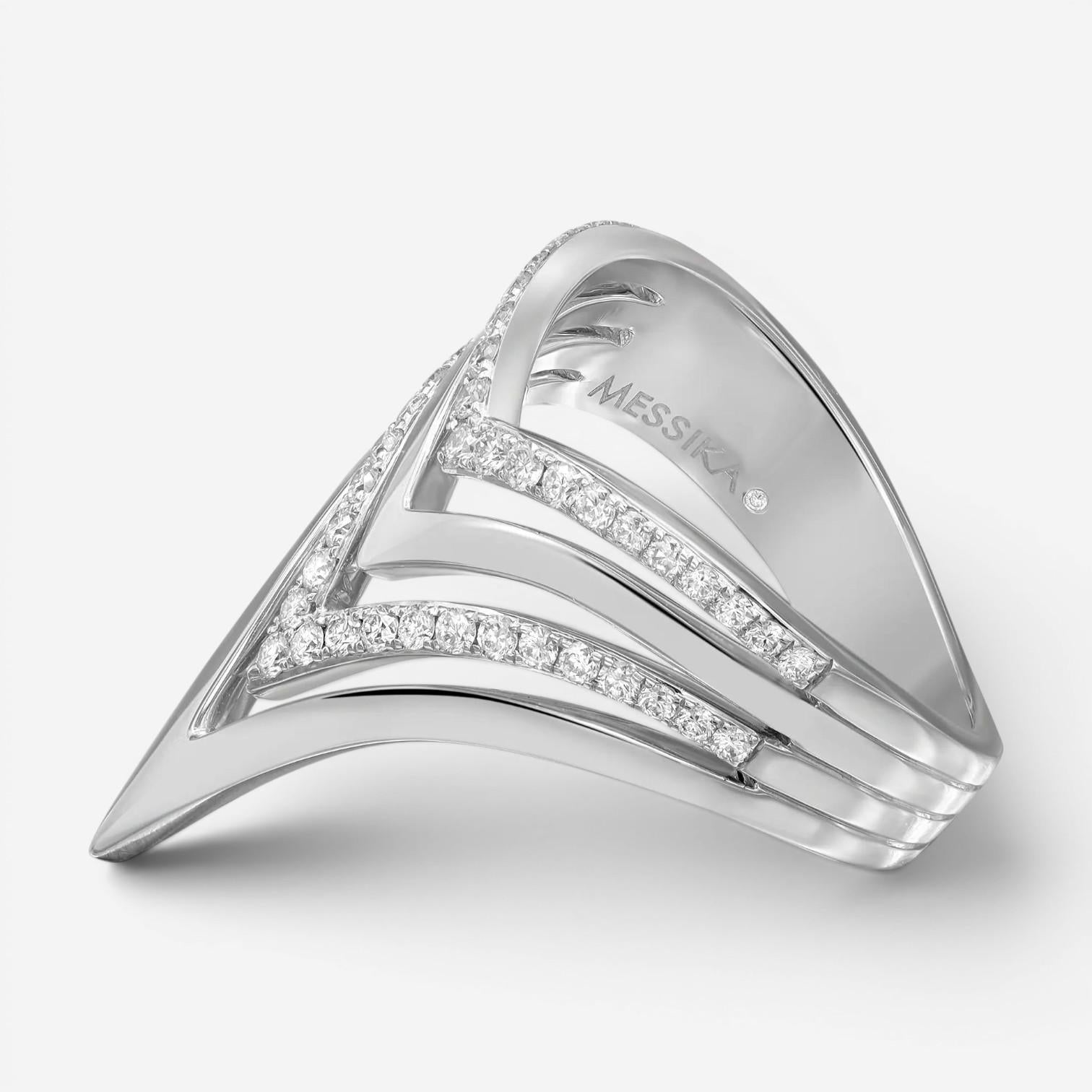 Messika Queen V 18K White Gold Diamond Ring Sz. 6 05783-WG-52 — view 5