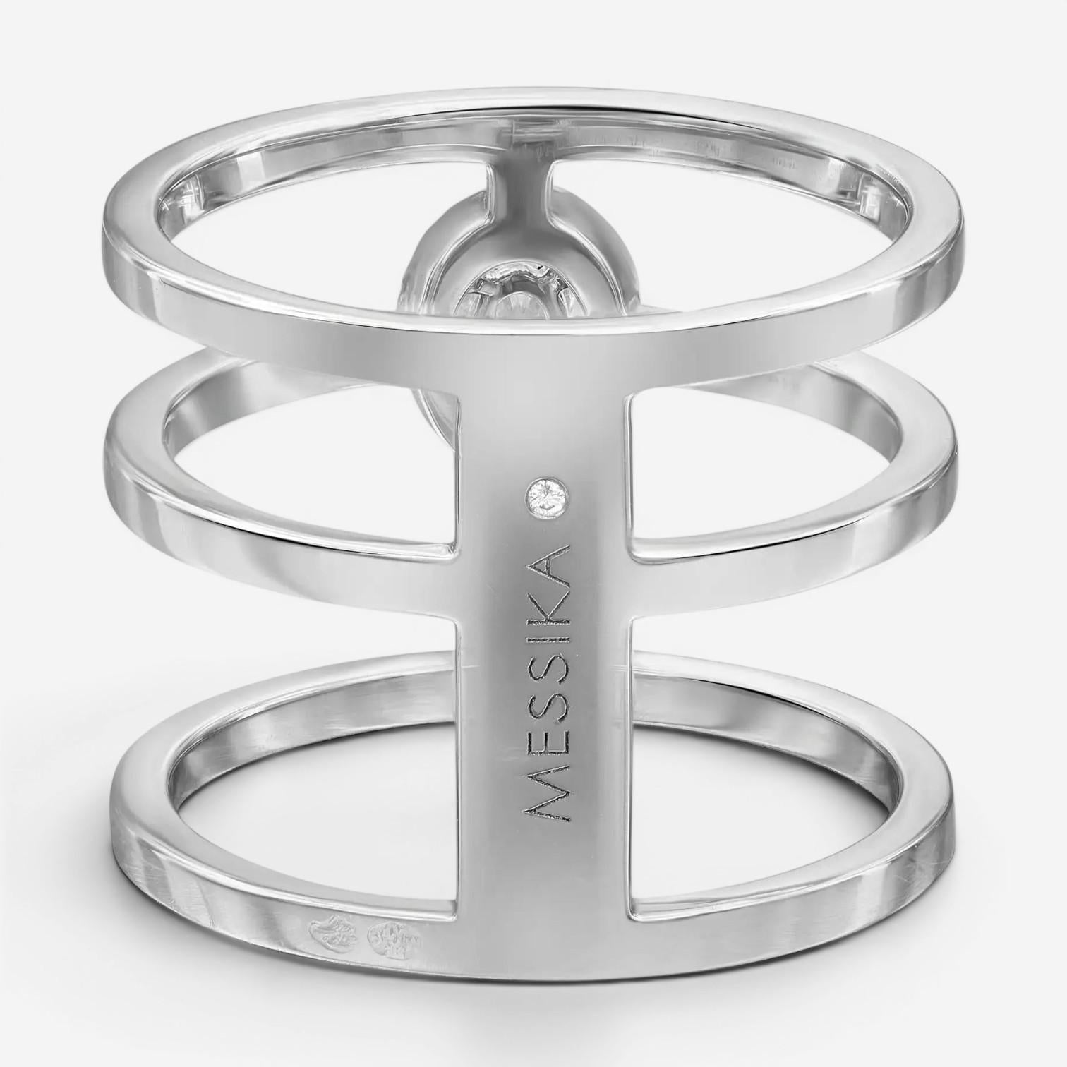 Messika Glam'Azone 3 Row 18K White Gold Diamond Band Ring 06312-WG-53 — view 5