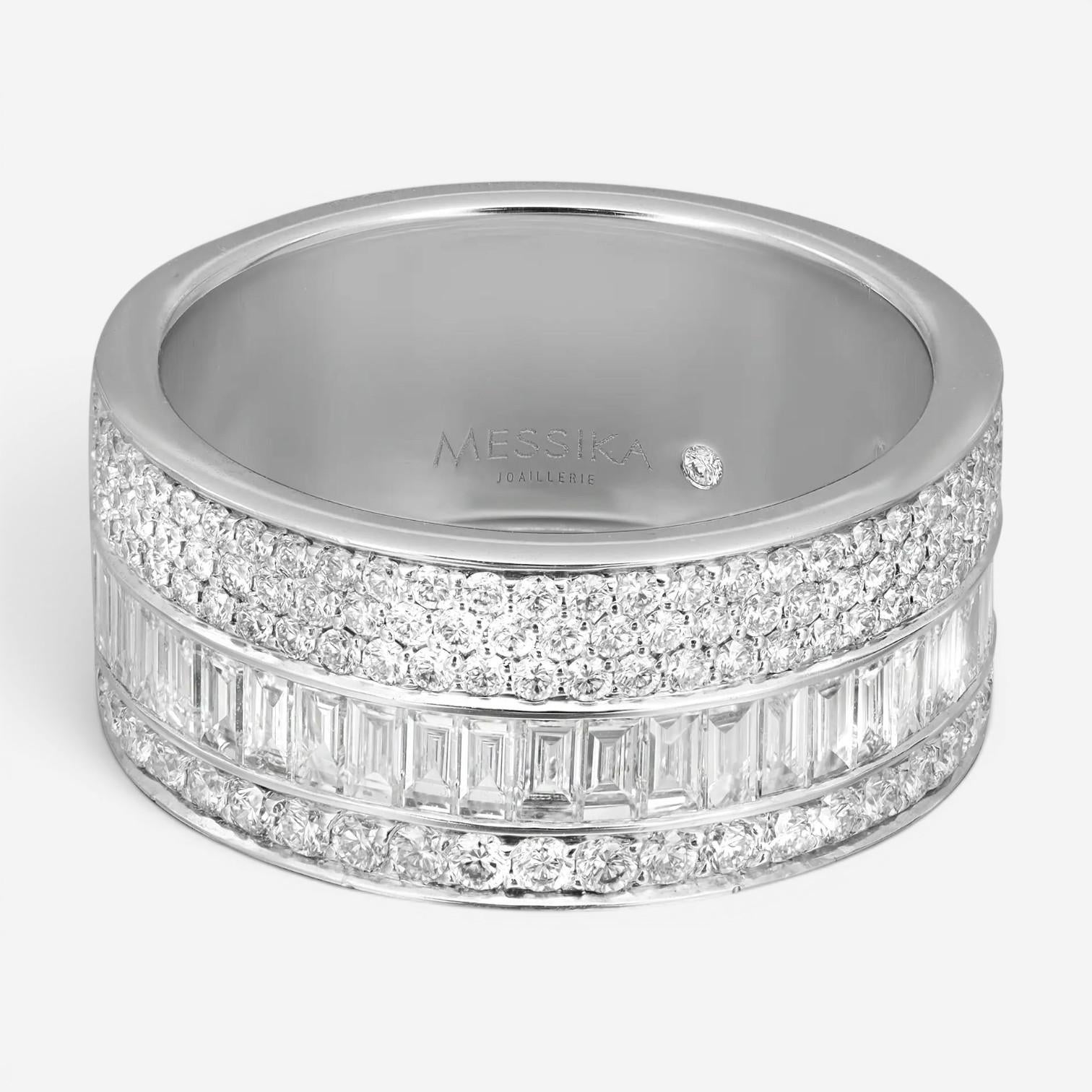 Messika Liz 18K White Gold Diamond Band Ring Sz. 6.25 05899-WG-52