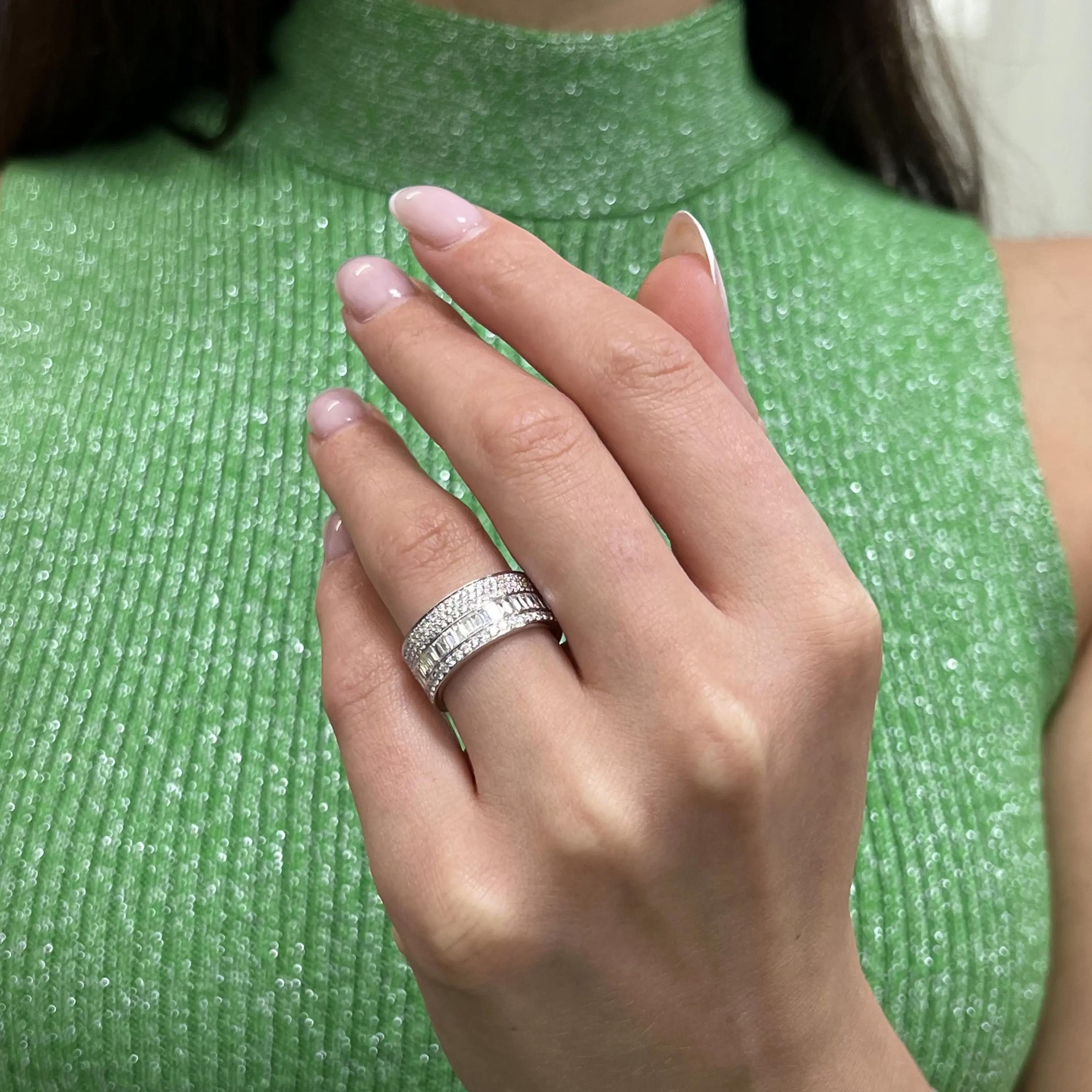 Messika Liz 18K White Gold Diamond Band Ring Sz. 6.25 05899-WG-52 — view 2