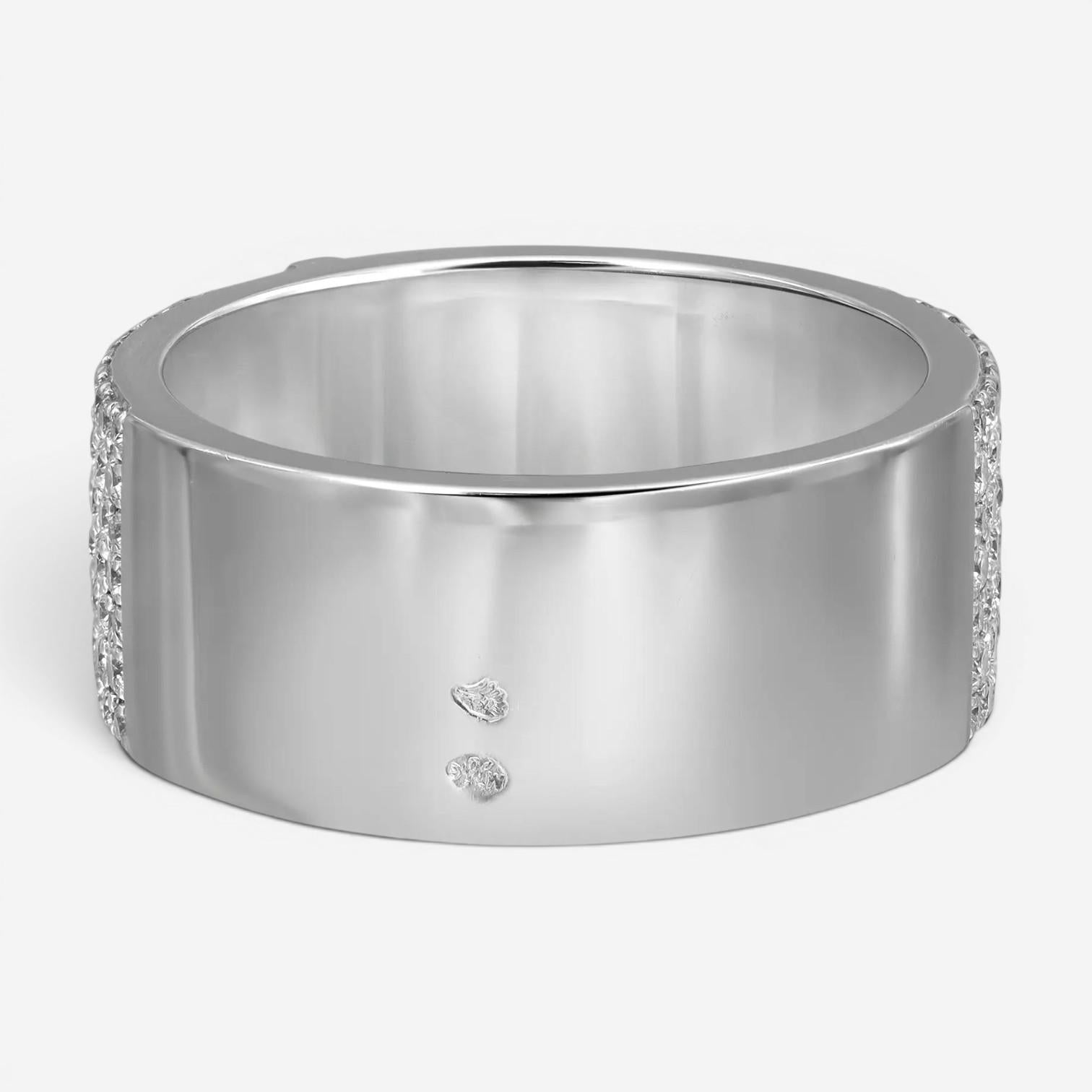 Messika Kate Pavee 18K White Gold Diamond Wide Band Ring Sz. 6.5 06150-WG-53 — view 4