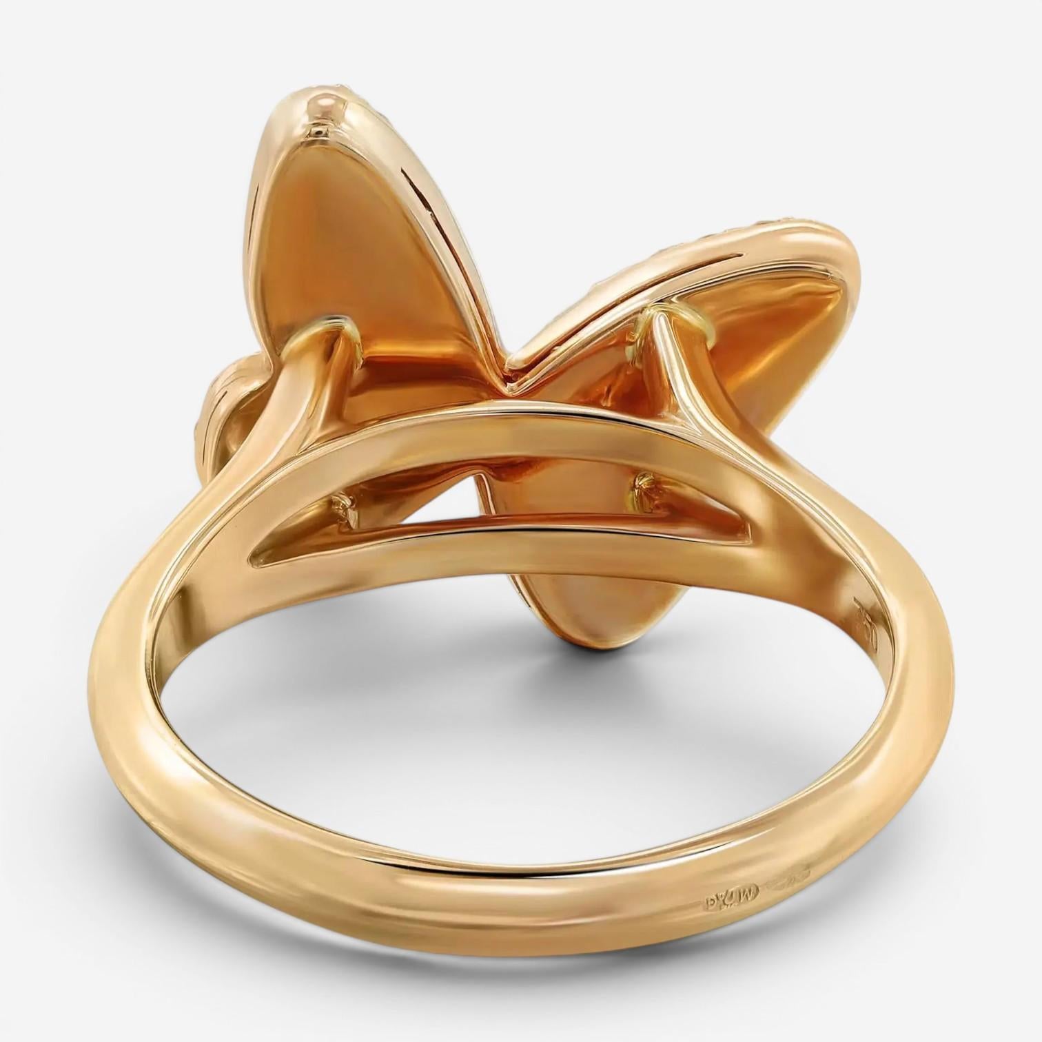Messika Plaque Butterfly 18K Rose Gold Diamond Ring Sz. 6 04150-PG-52 — view 5