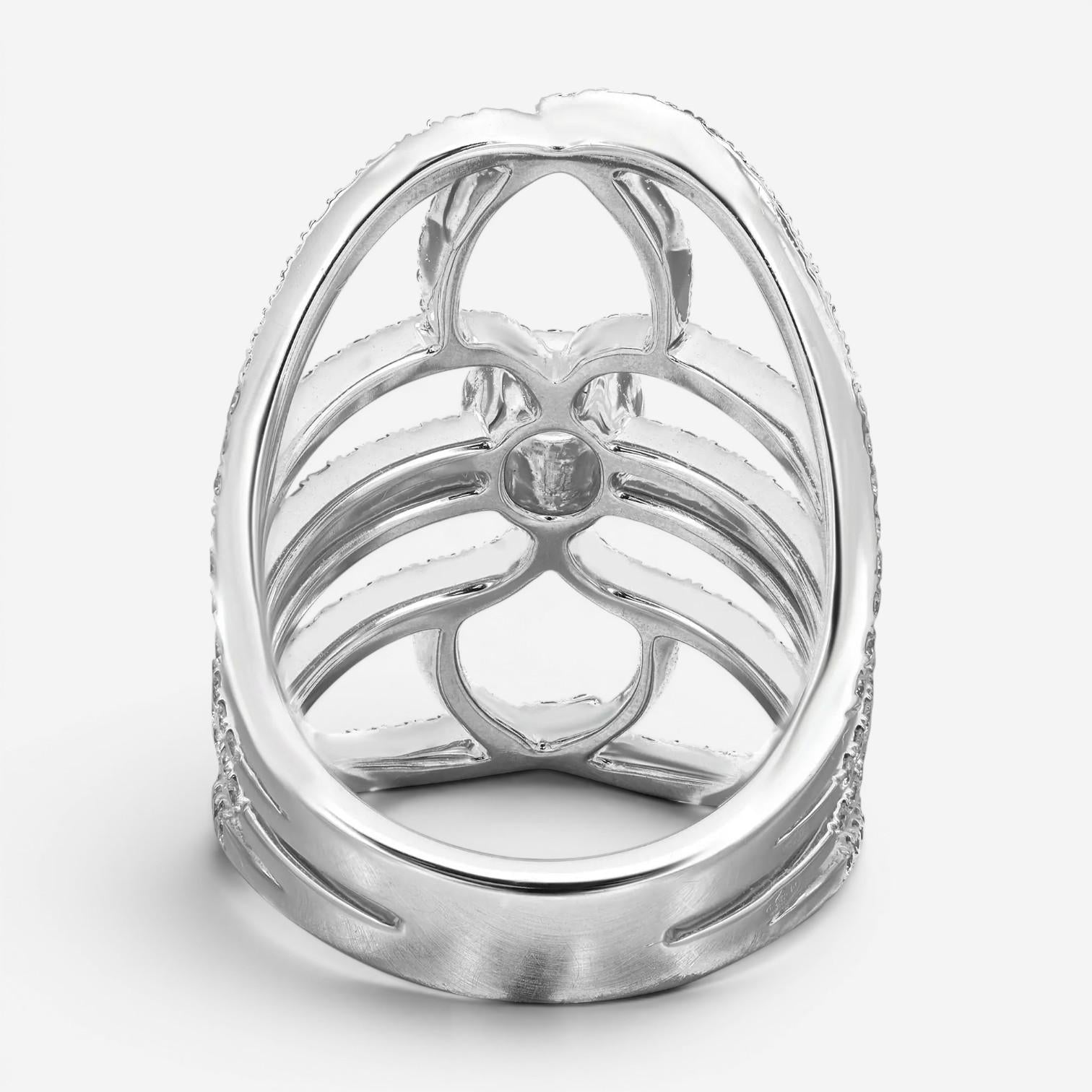 Messika New Amazone 18K White Gold Diamond Statement Ring Sz. 6.75 5469-WG-54 — view 3
