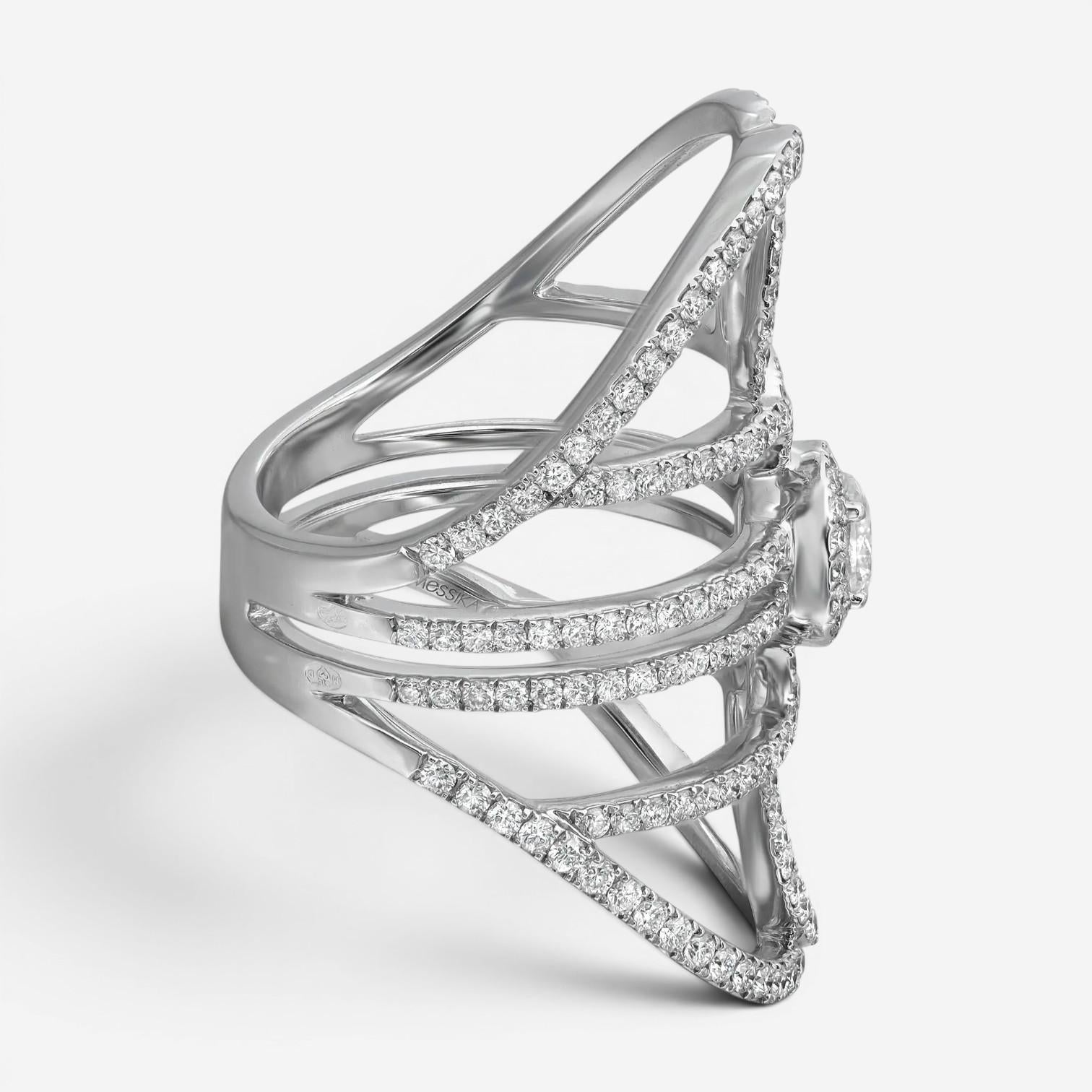 Messika New Amazone 18K White Gold Diamond Statement Ring Sz. 6.75 5469-WG-54 — view 5