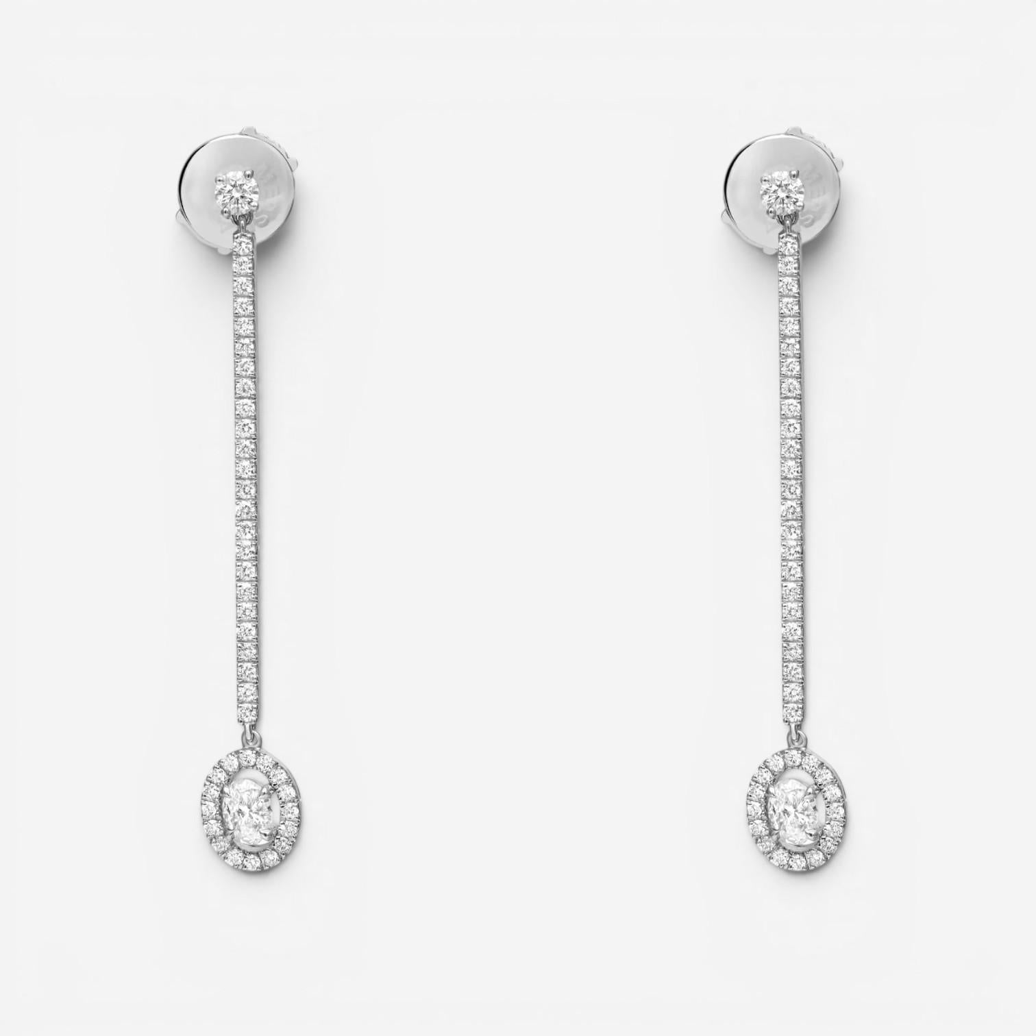 Messika Glam'Azone 18K White Gold Diamond Drop Earrings 05627-WG — view 3