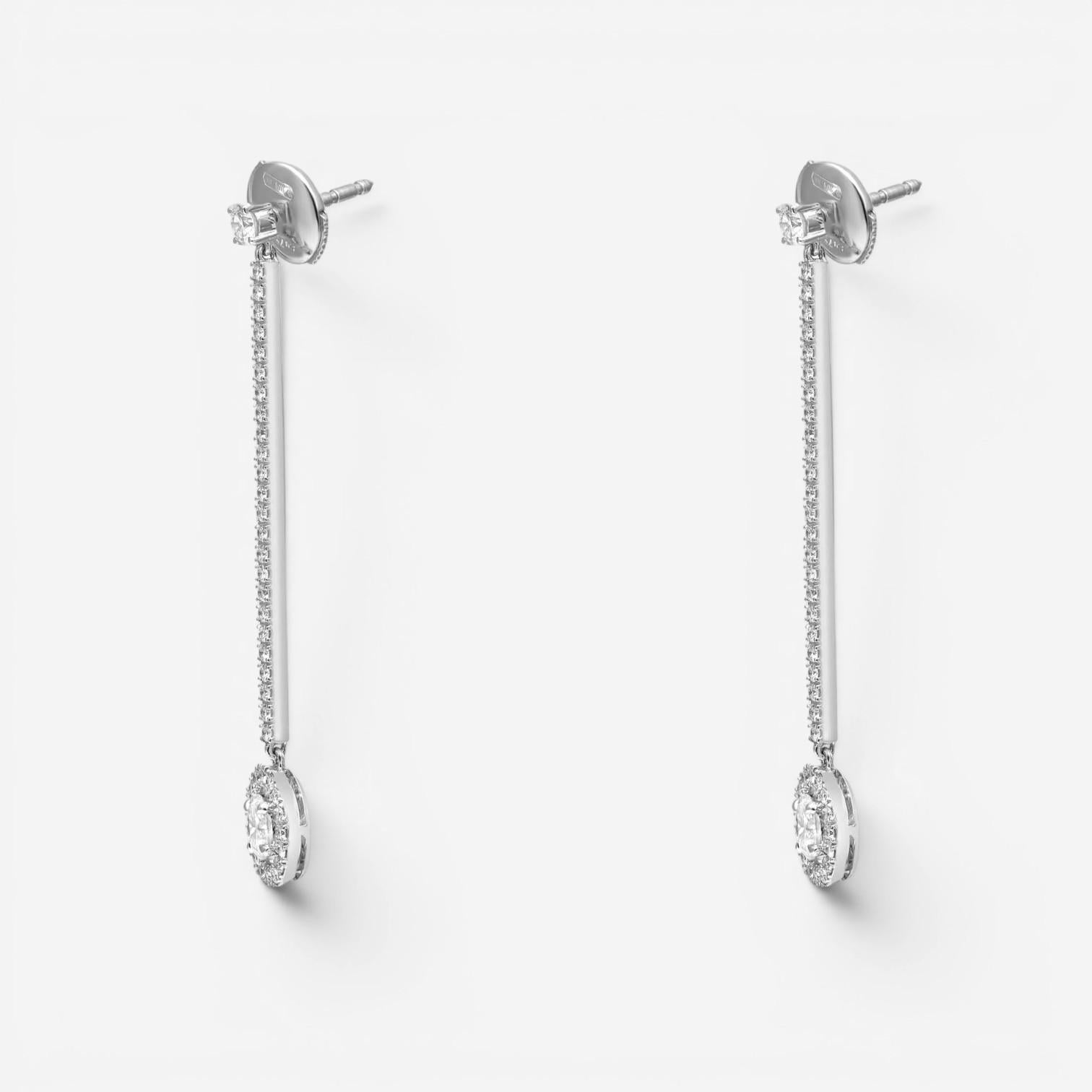 Messika Glam'Azone 18K White Gold Diamond Drop Earrings 05627-WG — view 4