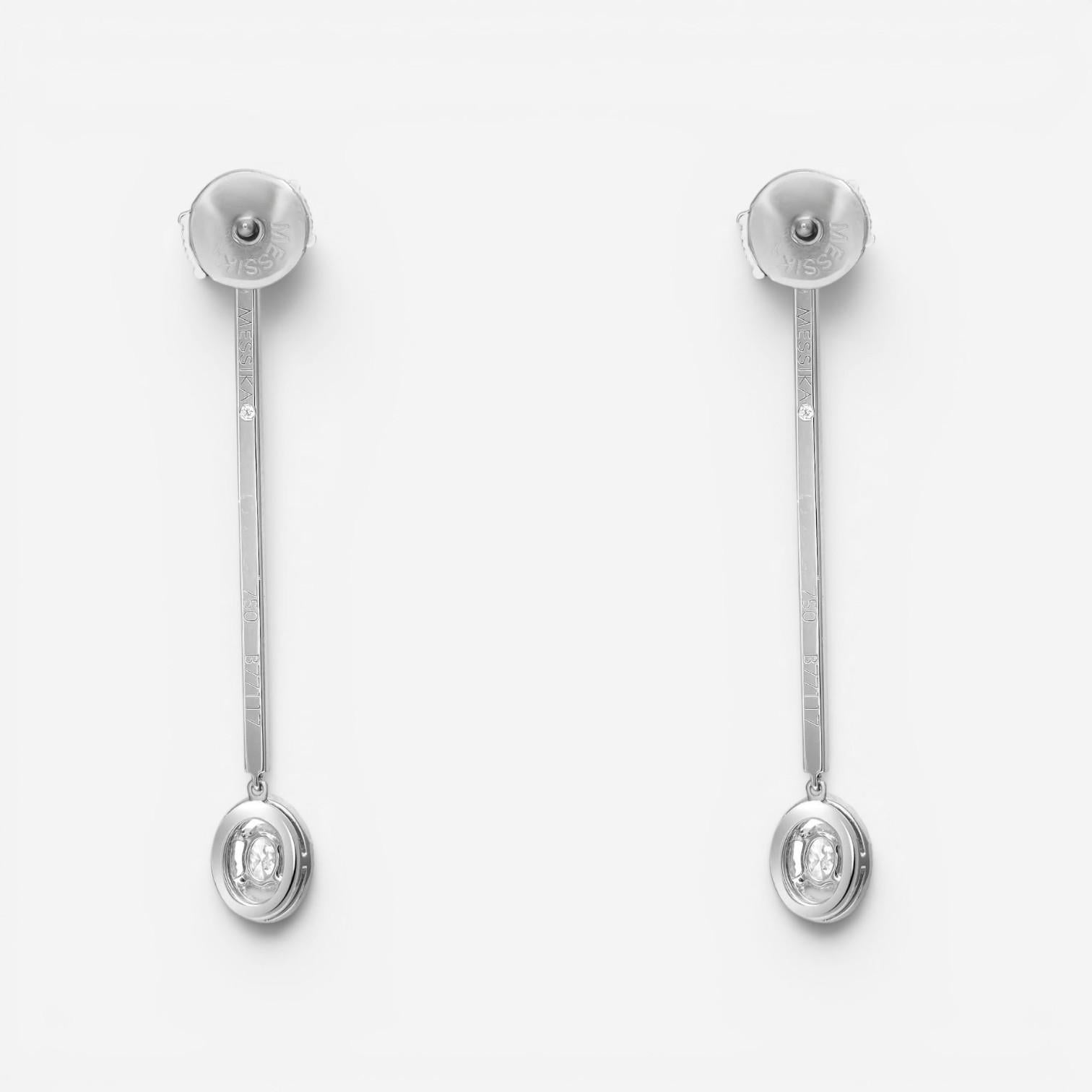 Messika Glam'Azone 18K White Gold Diamond Drop Earrings 05627-WG — view 5