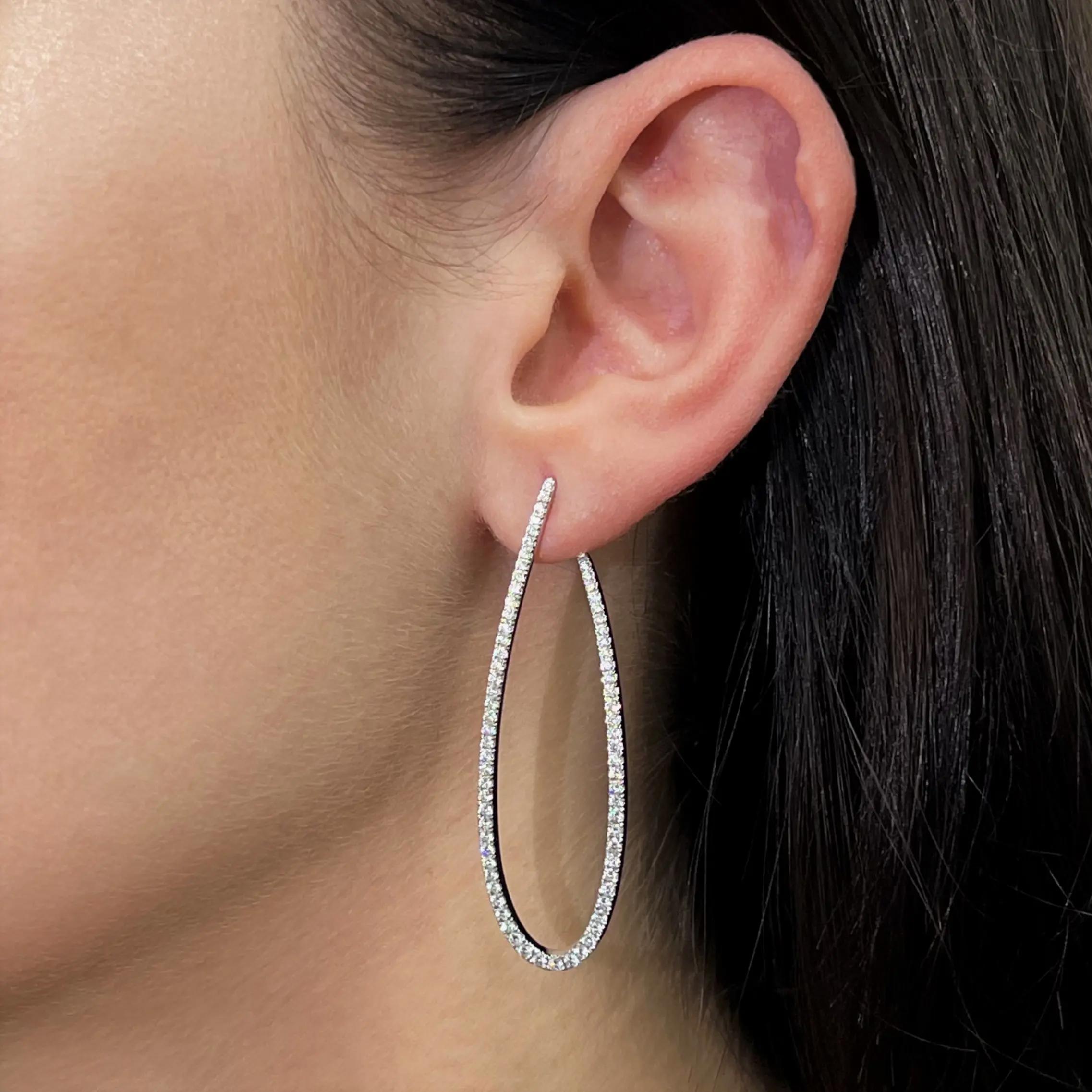 Messika Gatsby Ovales 18K White Gold Diamond Dangle Earrings 05615-WG — view 2