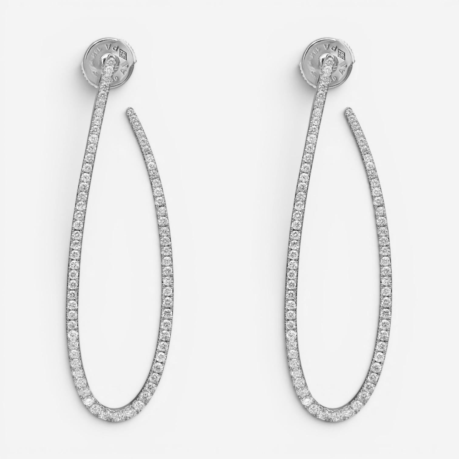 Messika Gatsby Ovales 18K White Gold Diamond Dangle Earrings 05615-WG — view 3