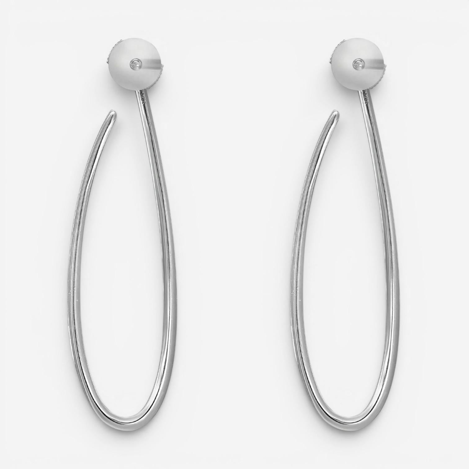 Messika Gatsby Ovales 18K White Gold Diamond Dangle Earrings 05615-WG — view 4