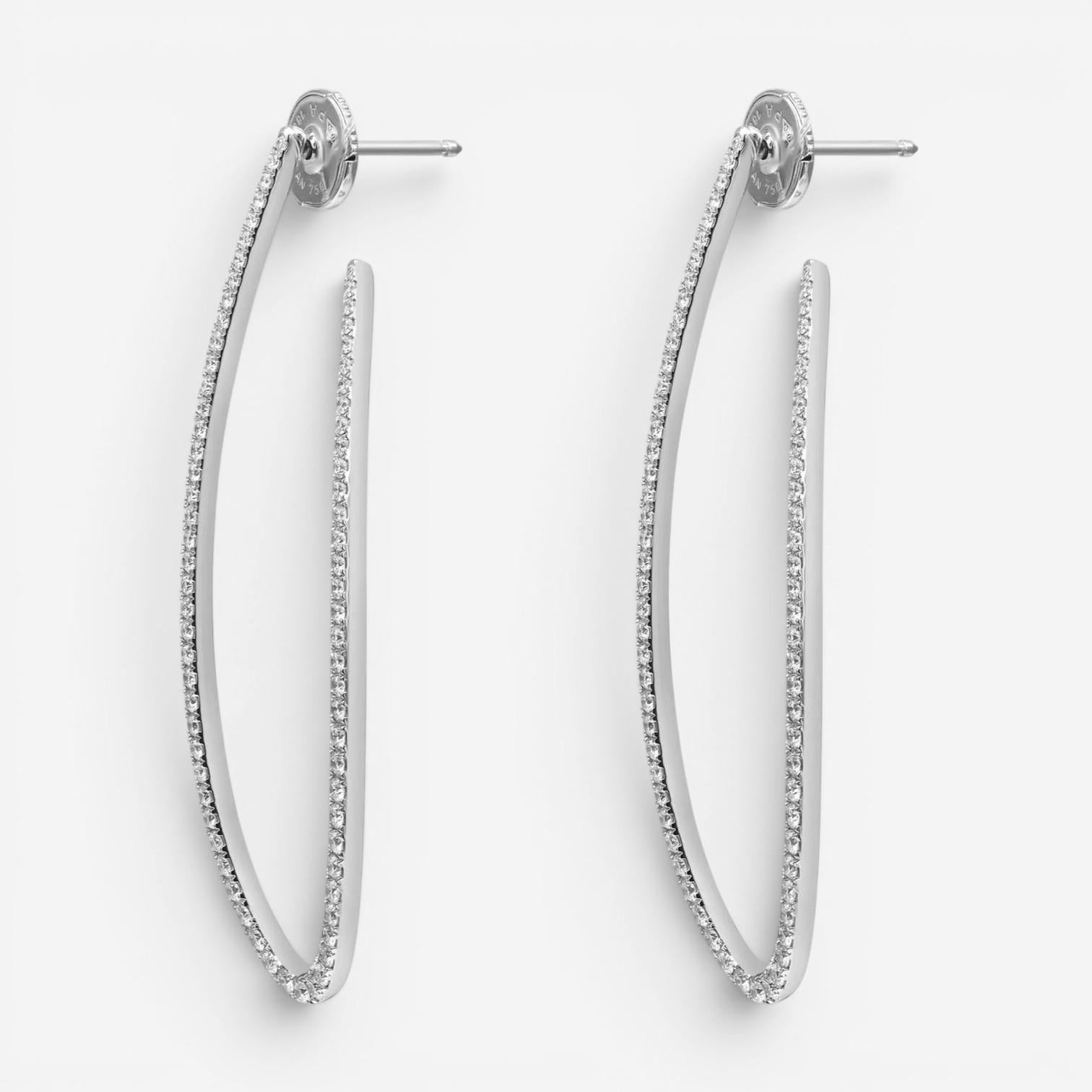 Messika Gatsby Ovales 18K White Gold Diamond Dangle Earrings 05615-WG — view 5