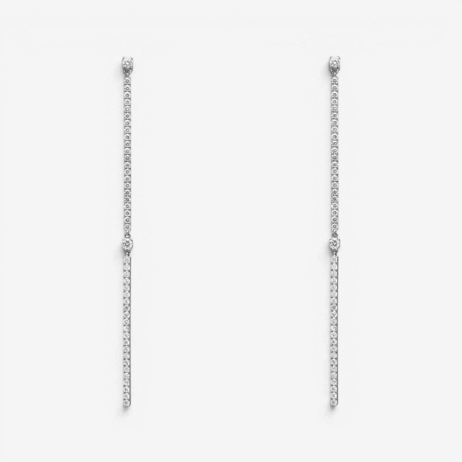 Messika 2 Barrettes Gatsby 18K White Gold Diamond Drop Earrings 05447-WG