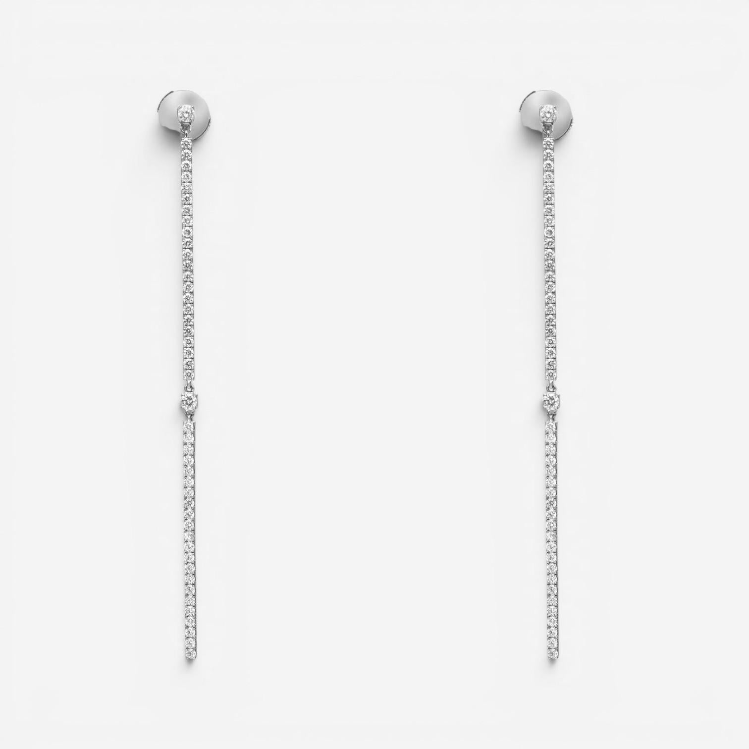 Messika 2 Barrettes Gatsby 18K White Gold Diamond Drop Earrings 05447-WG — view 4
