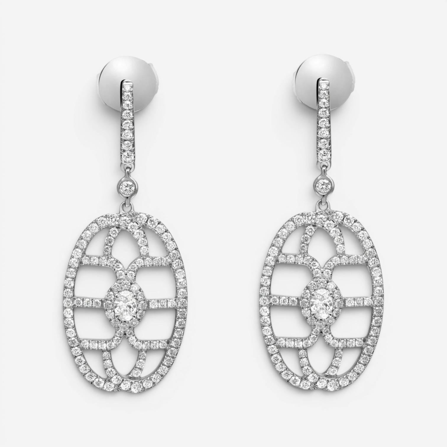 Messika New Amazone 18K White Gold Diamond Drop Earrings 05470-WG
