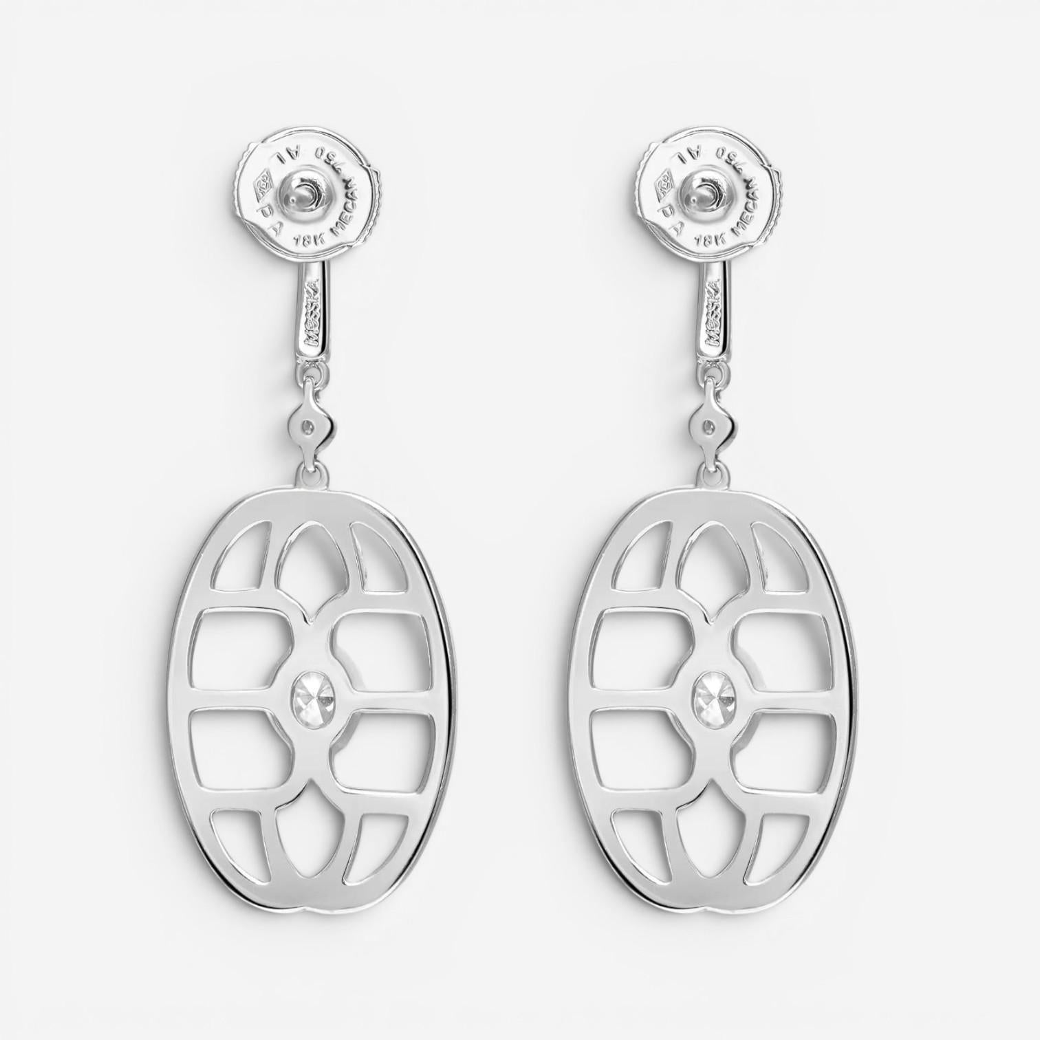 Messika New Amazone 18K White Gold Diamond Drop Earrings 05470-WG — view 5