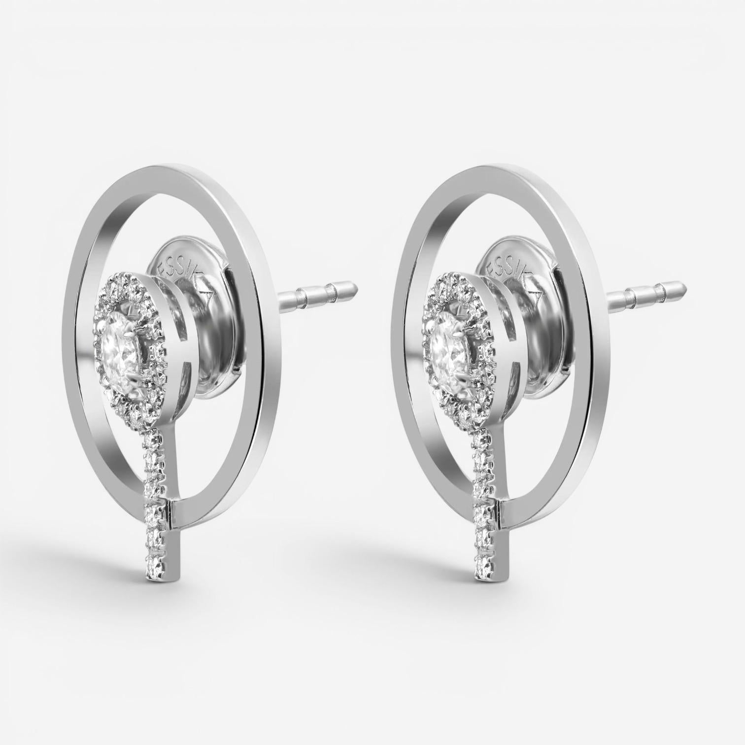 Messika Glam'Azone Graphic 18K White Gold Diamond Earrings 07179-WG — view 3