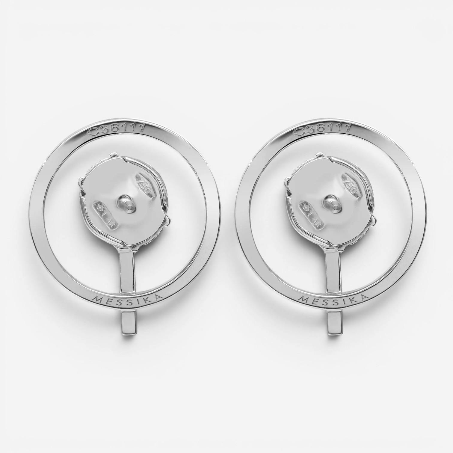 Messika Glam'Azone Graphic 18K White Gold Diamond Earrings 07179-WG — view 4