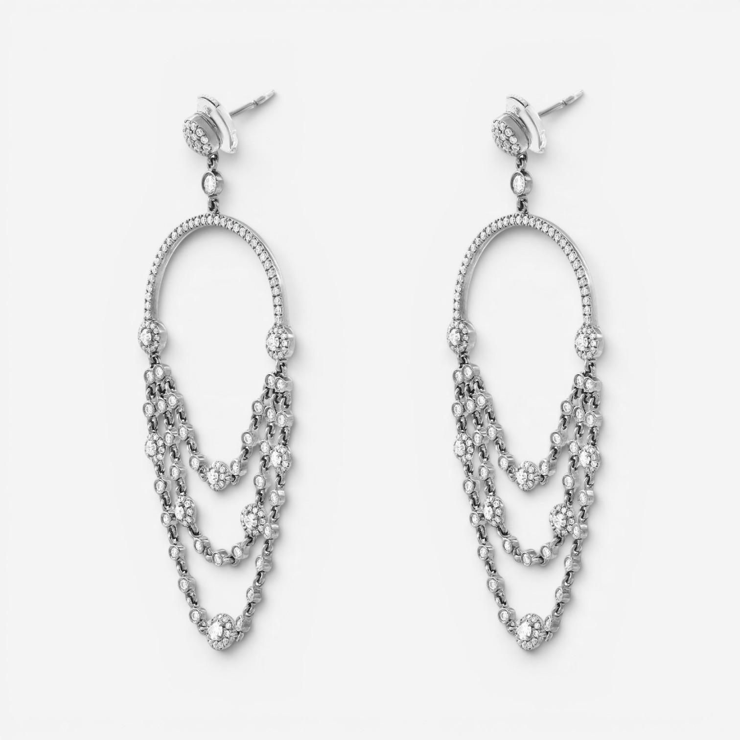 Messika Joy 18K Black Gold Diamond Chandelier Earrings 05361-BG — view 3