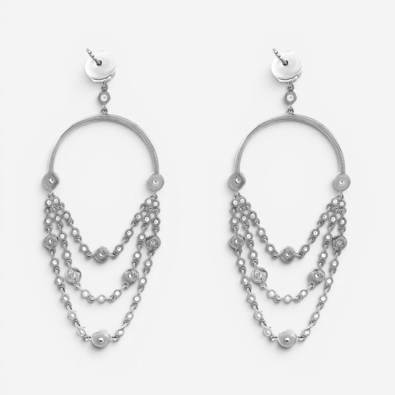 Messika Joy 18K Black Gold Diamond Chandelier Earrings 05361-BG — view 4