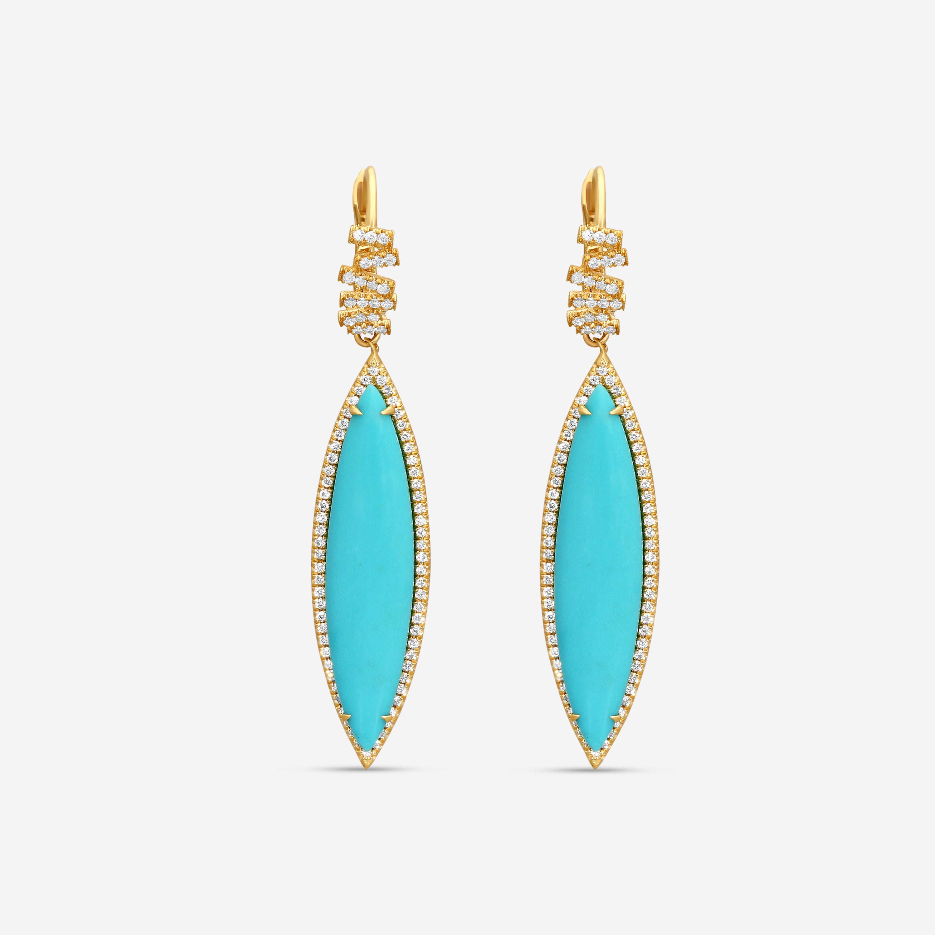 Suzanne Kalan 18K Yellow Gold Turquoise Drop Earrings AE157-YGTRQ