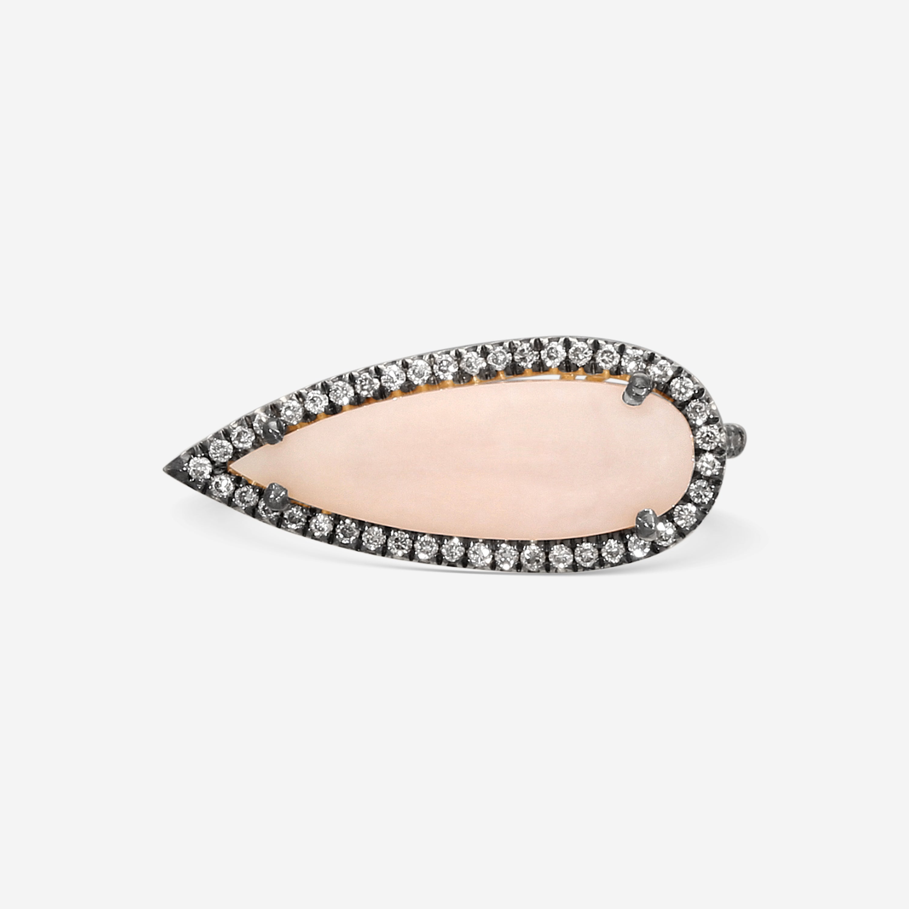 Suzanne Kalan 18K Yellow Gold Diamond & Pink Opal Ring Sz. 6.5 DKR541-YGPO6.5