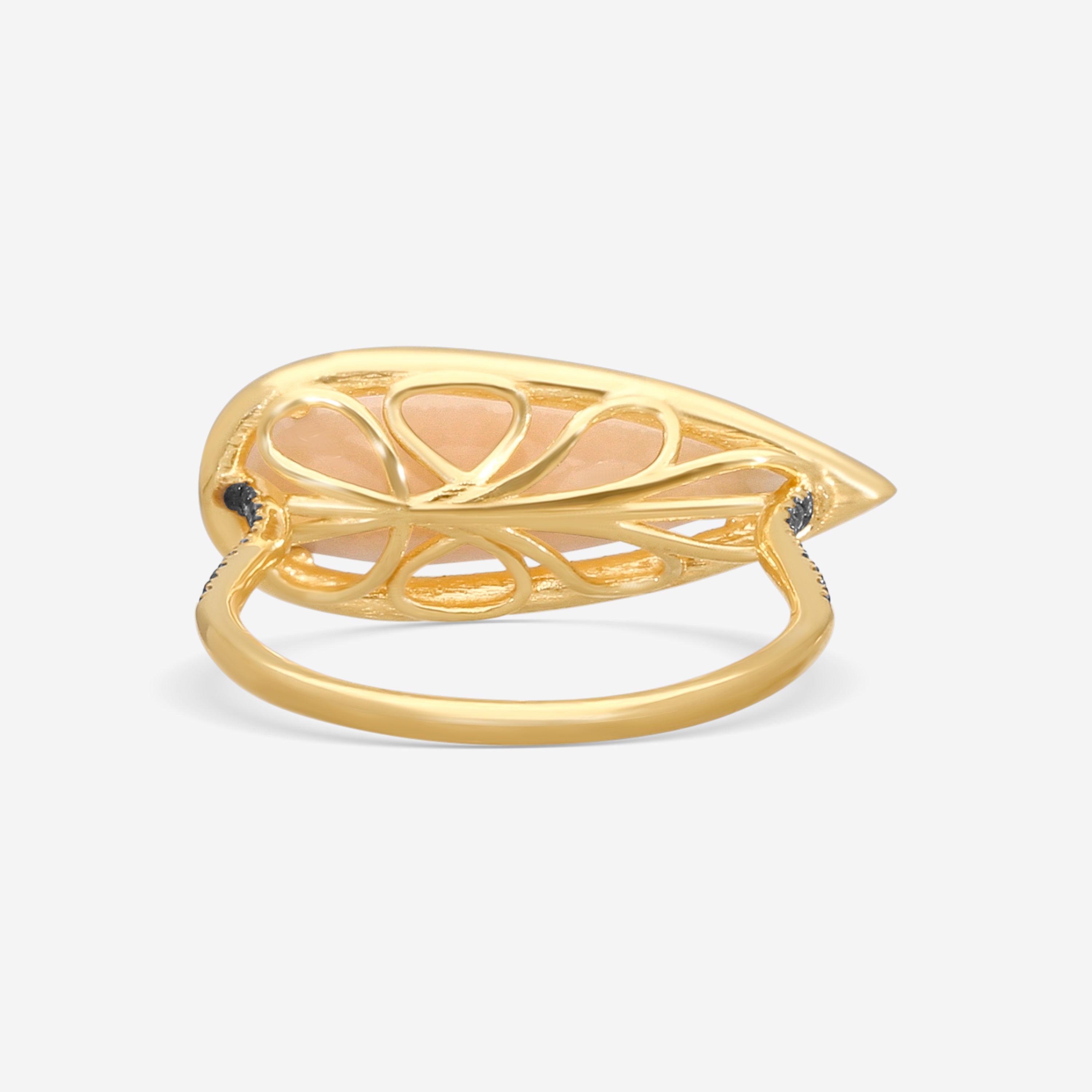 Suzanne Kalan 18K Yellow Gold Diamond & Pink Opal Ring Sz. 6.5 DKR541-YGPO6.5 — view 3