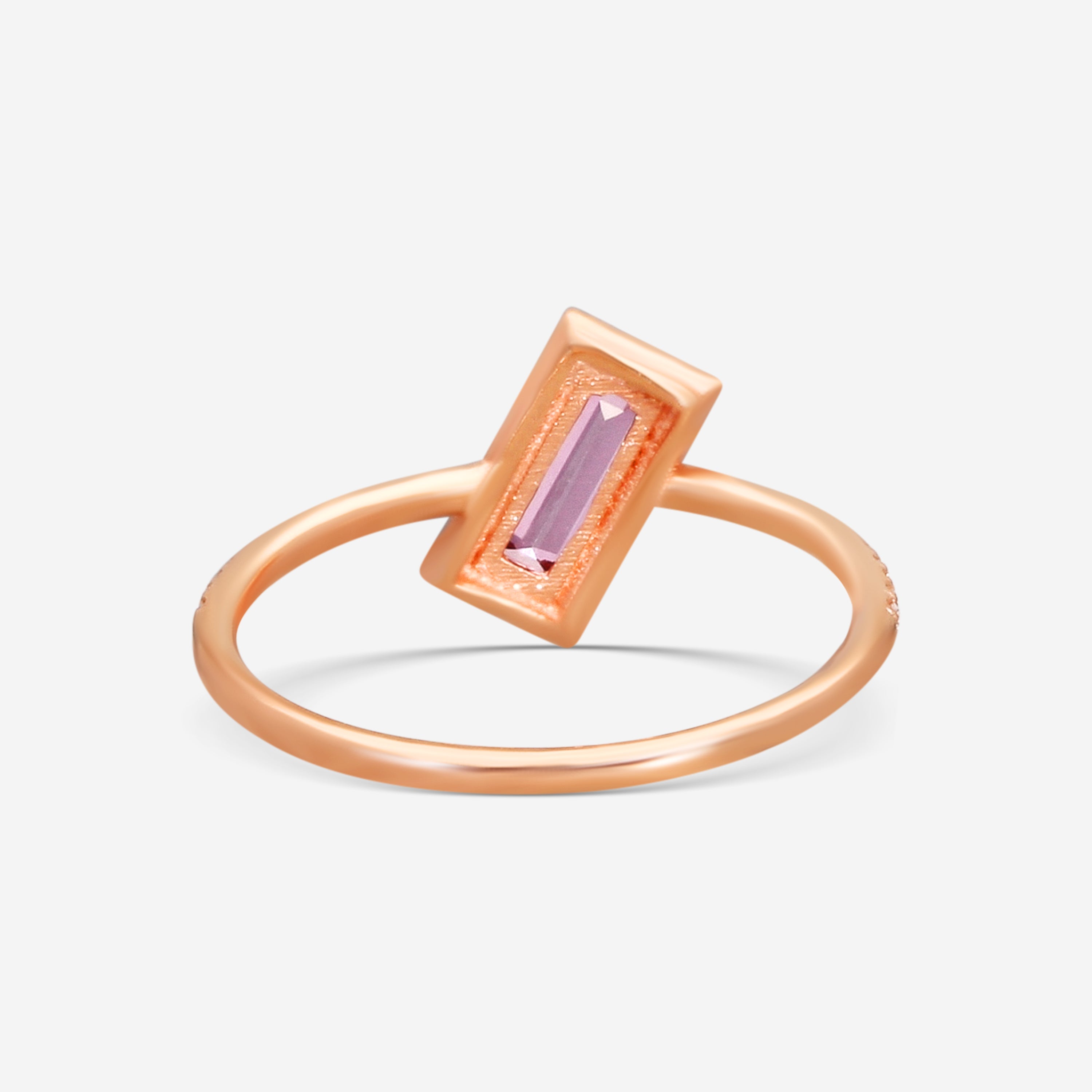 Suzanne Kalan 14K Rose Gold Diamond & Pink Topaz Ring Sz. 6.5 PR543-RGPT — view 3