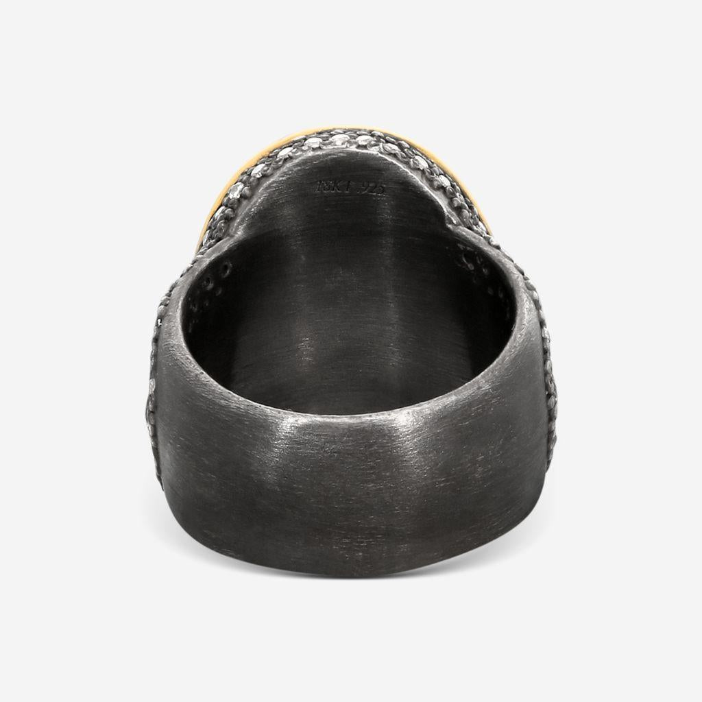 Armenta 18K Yellow Gold & Blackened Sterling Silver Cocktail Ring Sz. 6.5 19931 — view 4
