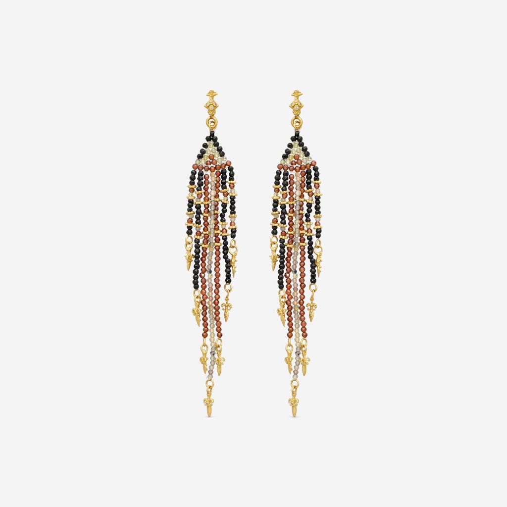 Armenta Feather 18K Yellow Gold Multi-Gemstone Drop Earrings 20024