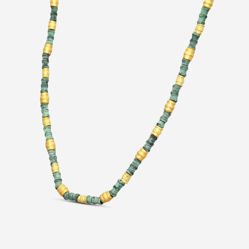 Armenta 18K Yellow Gold & Grey Sterling Silver Station Necklace 22292 — view 2