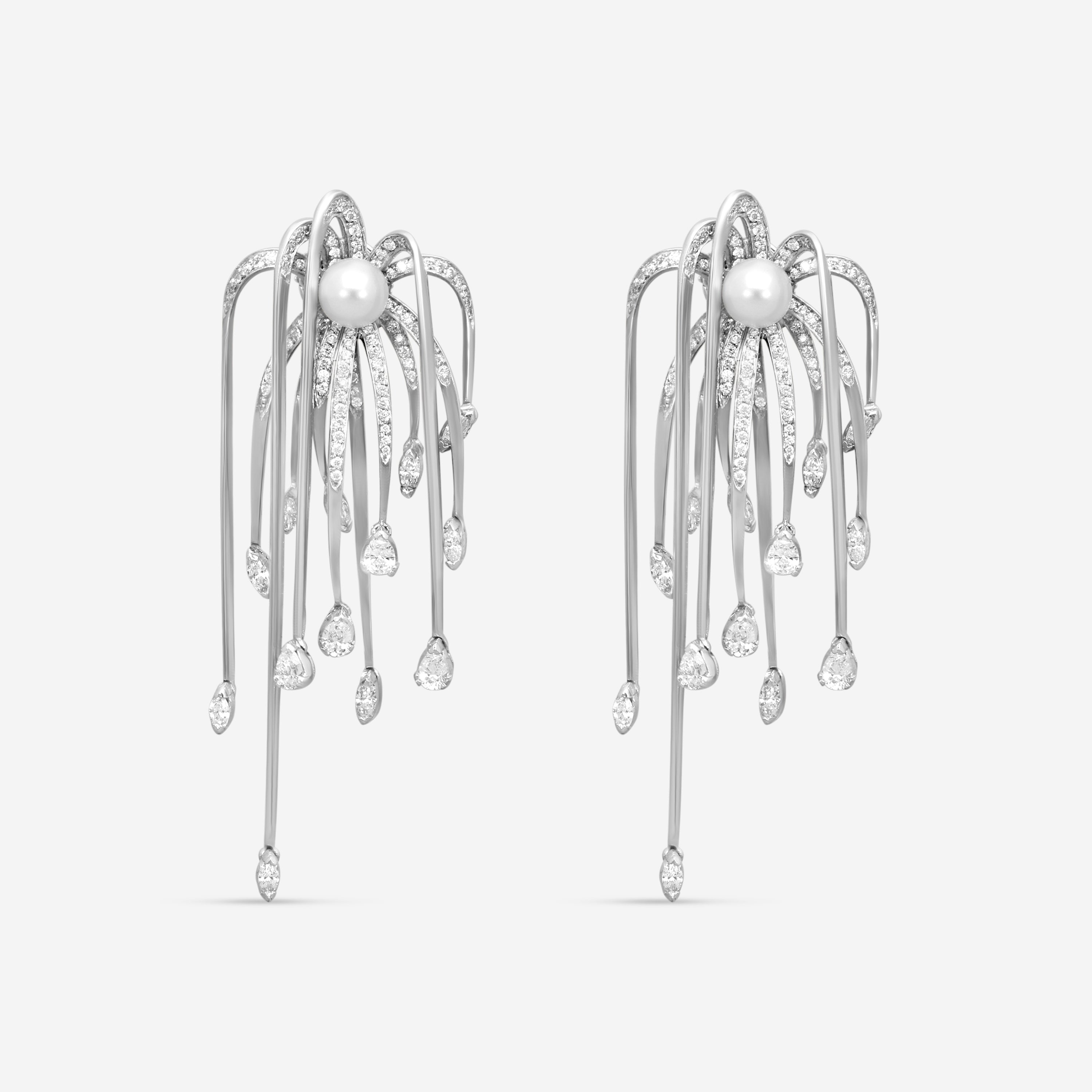 Assael Julie Parker 18K White Gold Akoya Cultured Pearl & Diamond Earrings JPE00