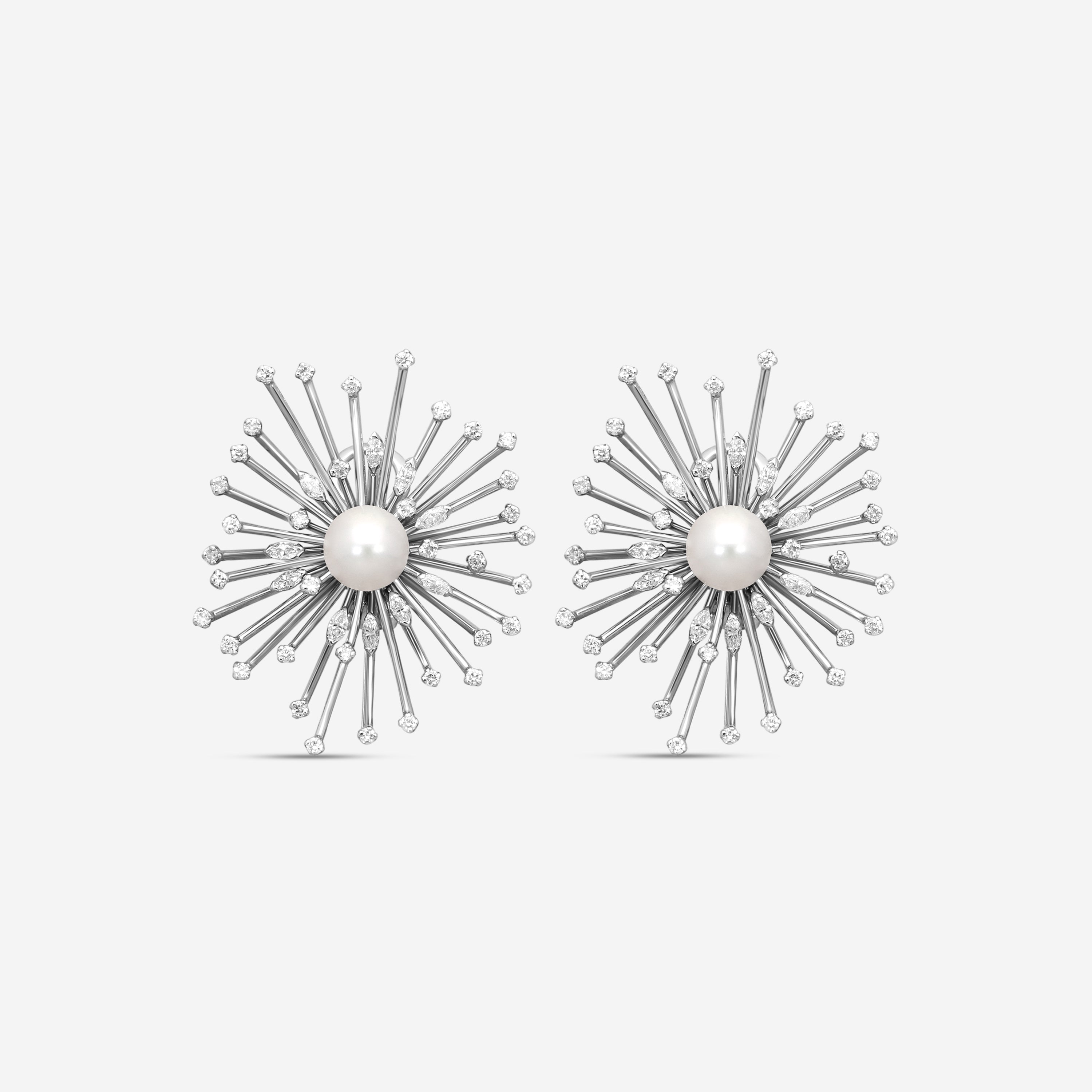 Assael Julie Parker 18K White Gold Pearl & Diamond Clip-On Earrings JPE0001