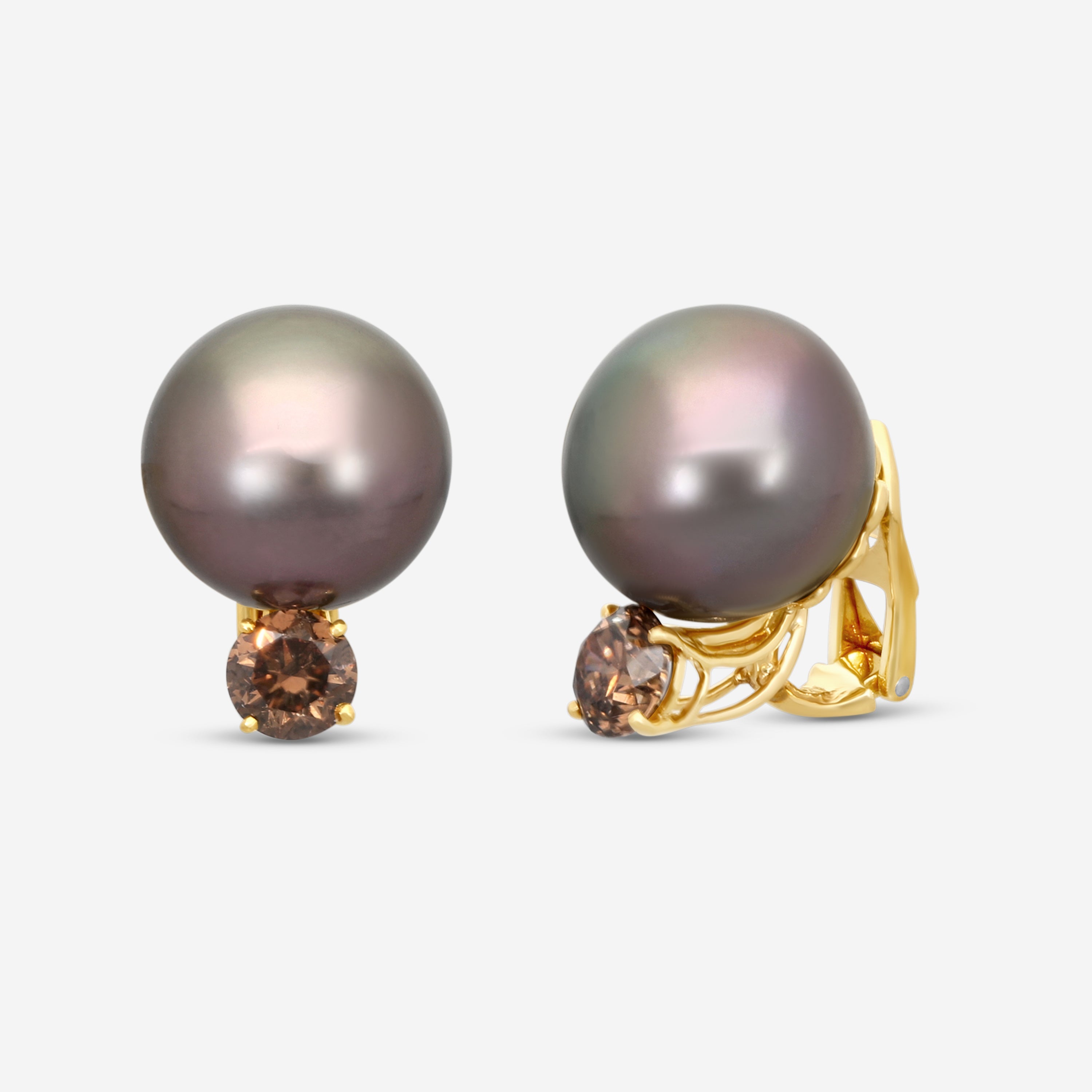 Assael 18K Yellow Gold Tahitian Pearl & Diamond Clip-On Earrings E5463