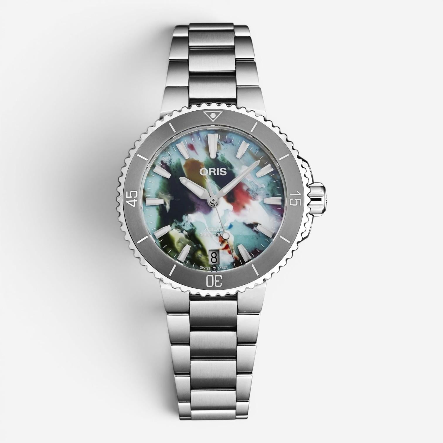 Oris Aquis Date Upcycle Stainless Steel Automatic Unisex Watch 01-733-7770-4150