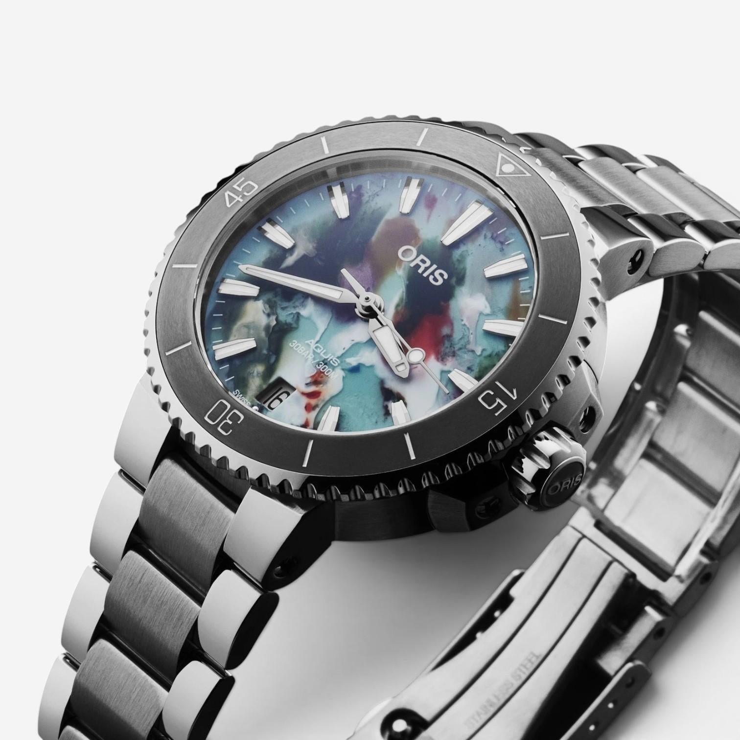 Oris Aquis Date Upcycle Stainless Steel Automatic Unisex Watch 01-733-7770-4150 — view 3