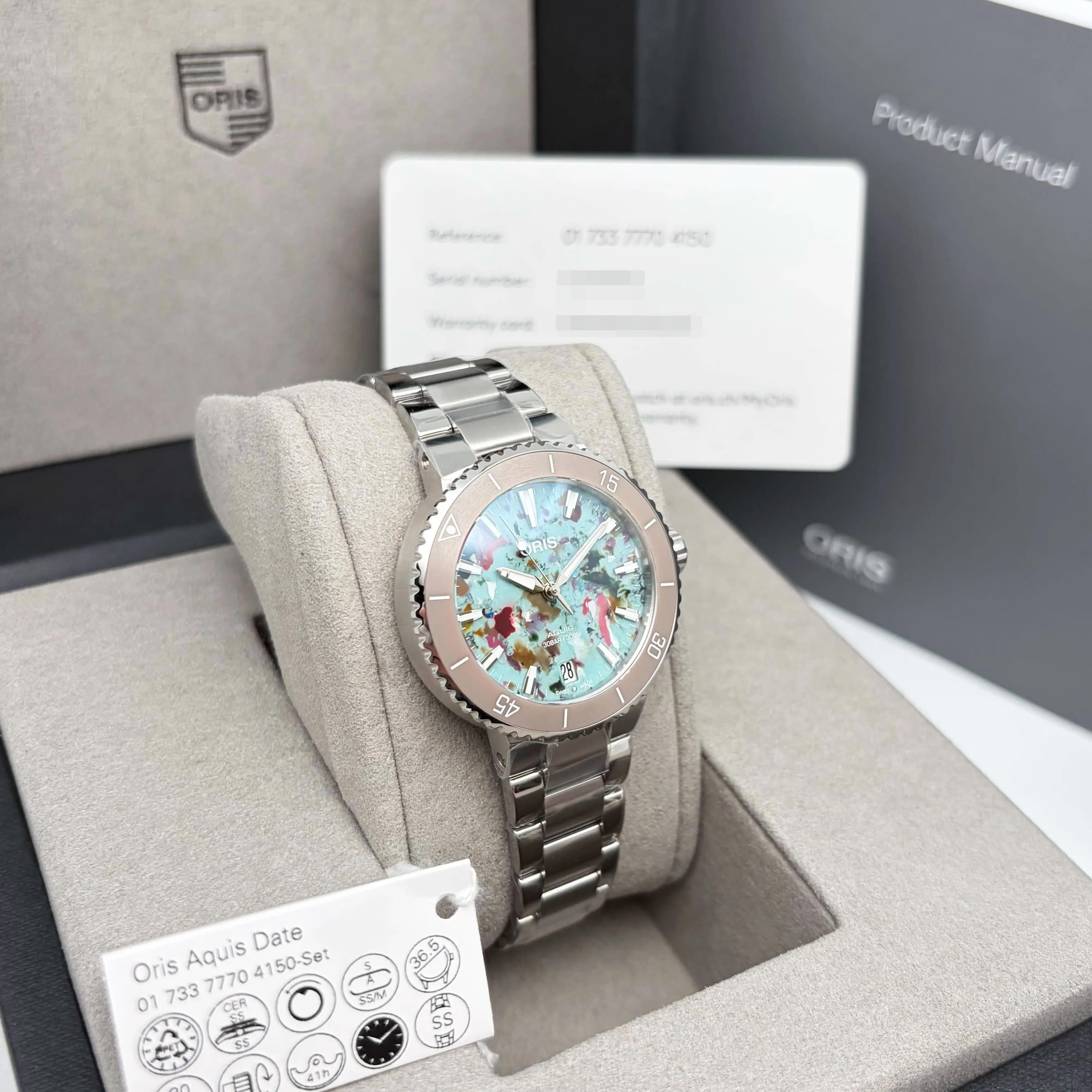 Oris Aquis Date Upcycle Stainless Steel Automatic Unisex Watch 01-733-7770-4150 — view 4