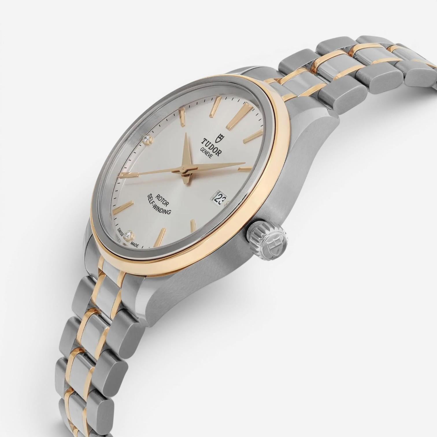 Tudor Style Stainless Steel & 18K Yellow Gold Diamond Automatic Unisex Watch 125 — view 2
