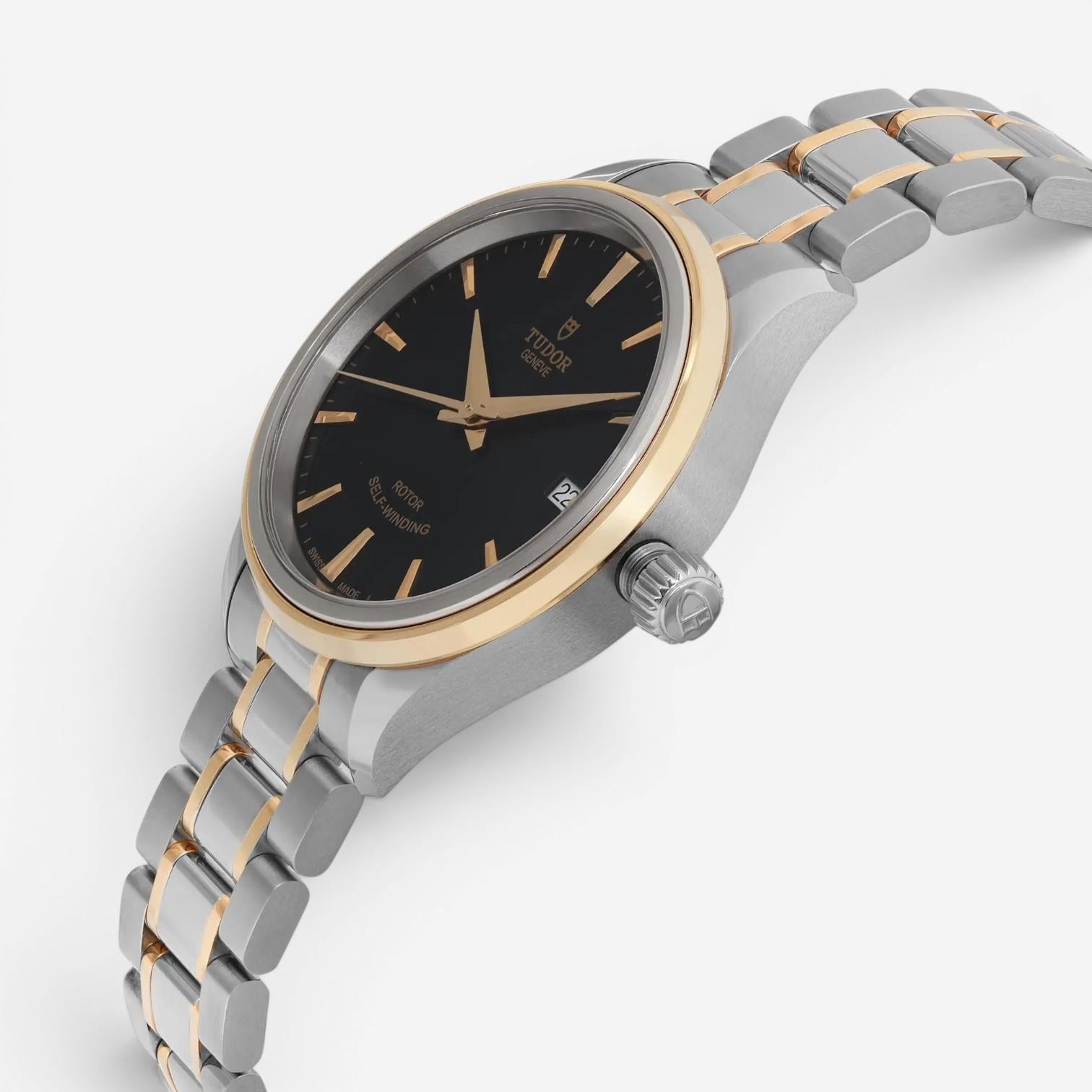Tudor Style Stainless Steel & 18K Yellow Gold Automatic 34mm Ladies Watch 12303-0003 — view 2