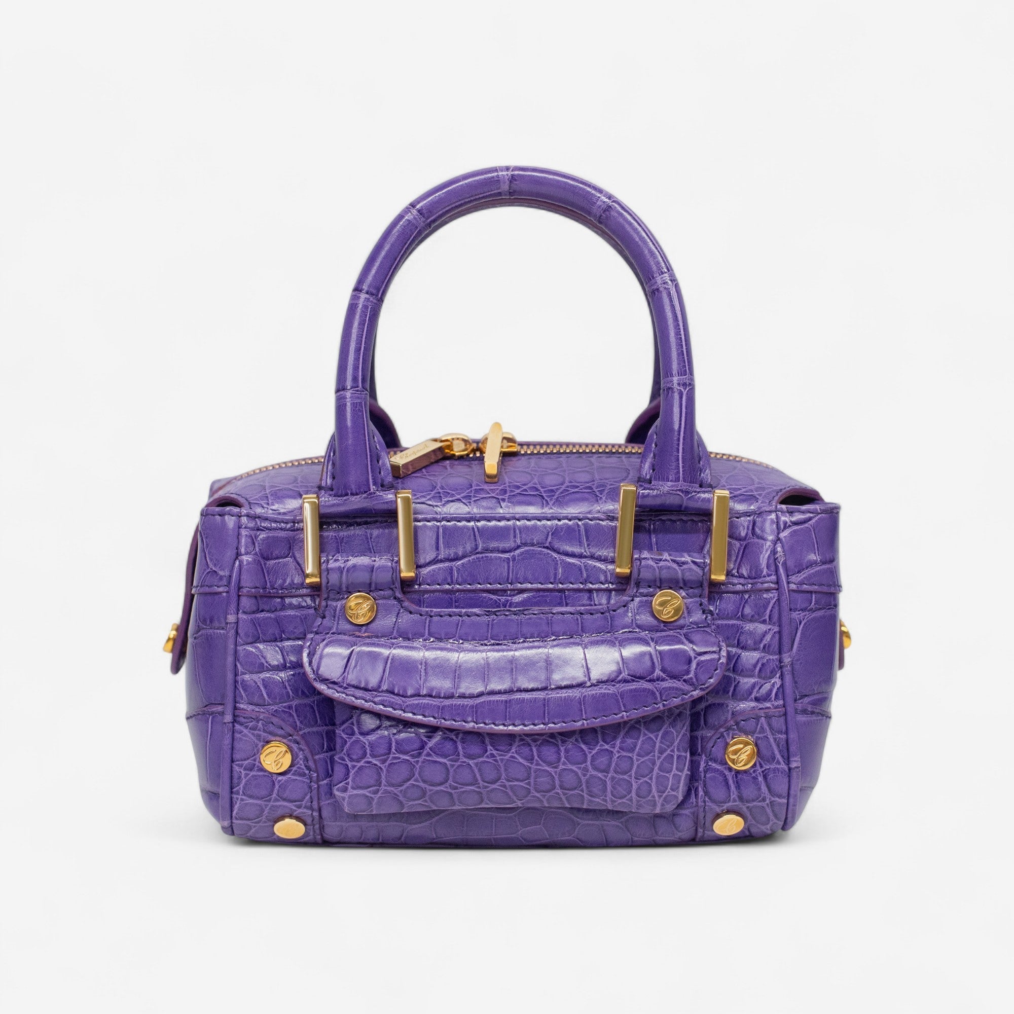 Chopard Baby Caroline Purple Shiny Alligator Leather Handbag 95000-0283