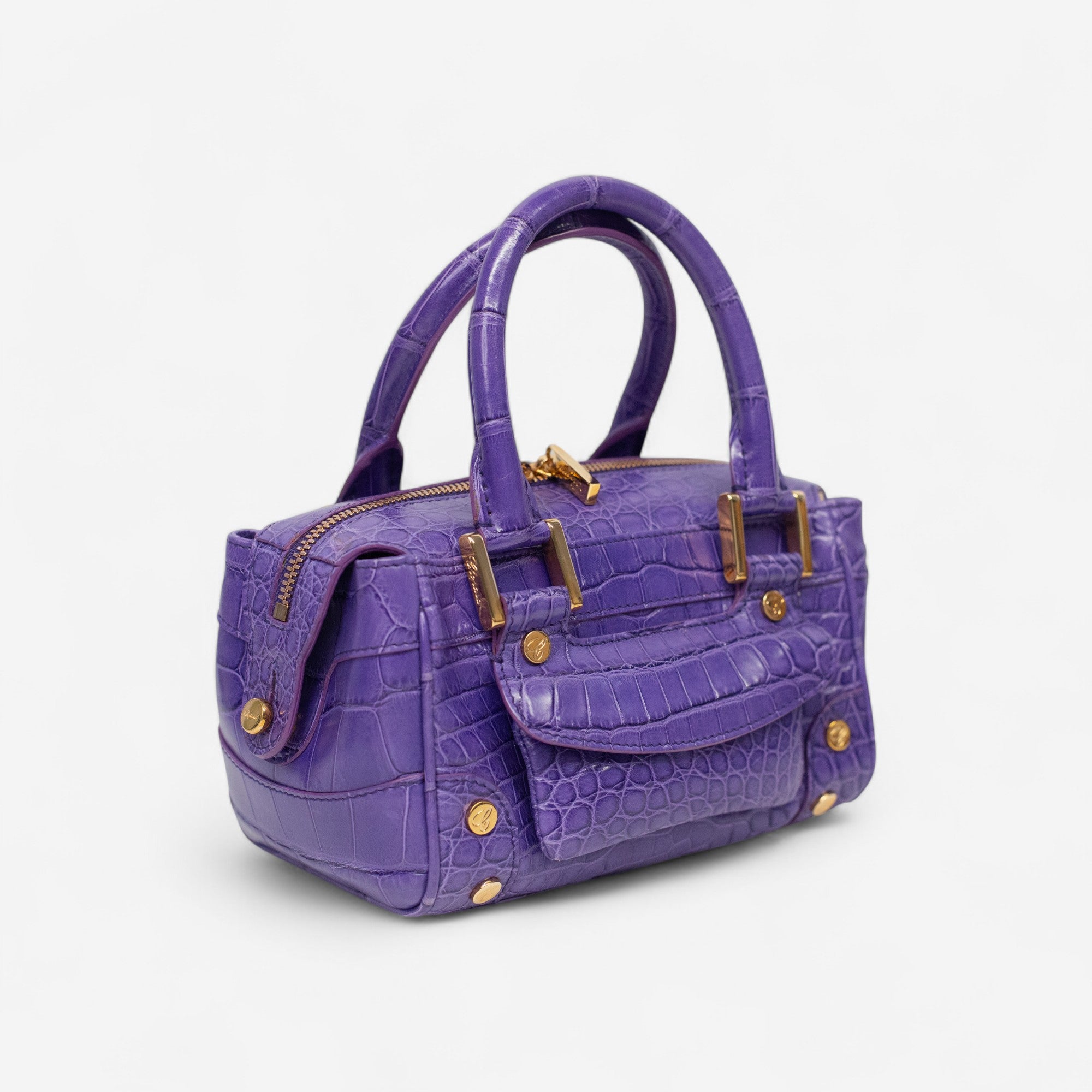 Chopard Baby Caroline Purple Shiny Alligator Leather Handbag 95000-0283 — view 3
