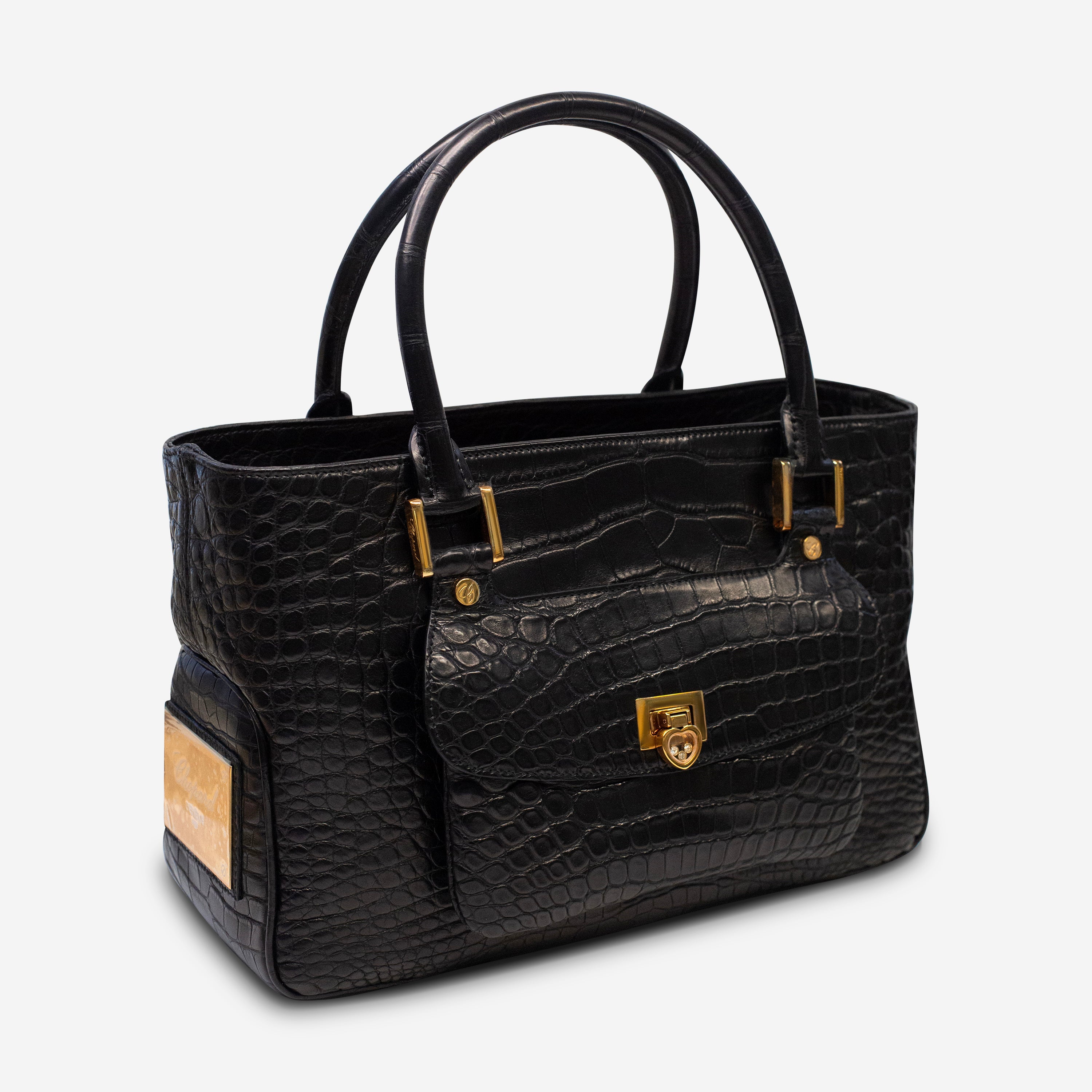 Chopard Riviera Matte Black Alligator Leather Handbag 95000-0178 — view 2