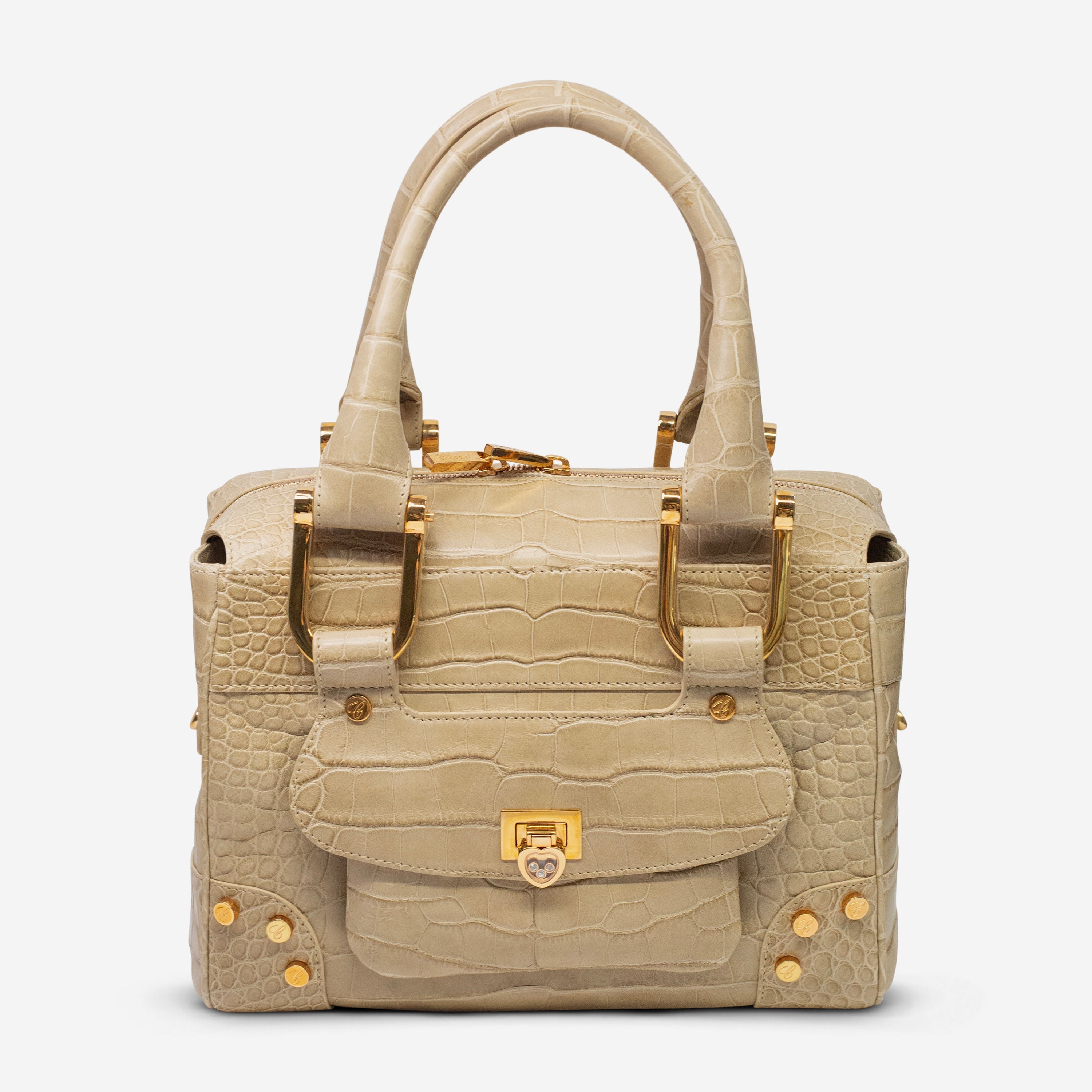Chopard Caroline Mini Matte Beige Alligator Leather Handbag 95000-0280