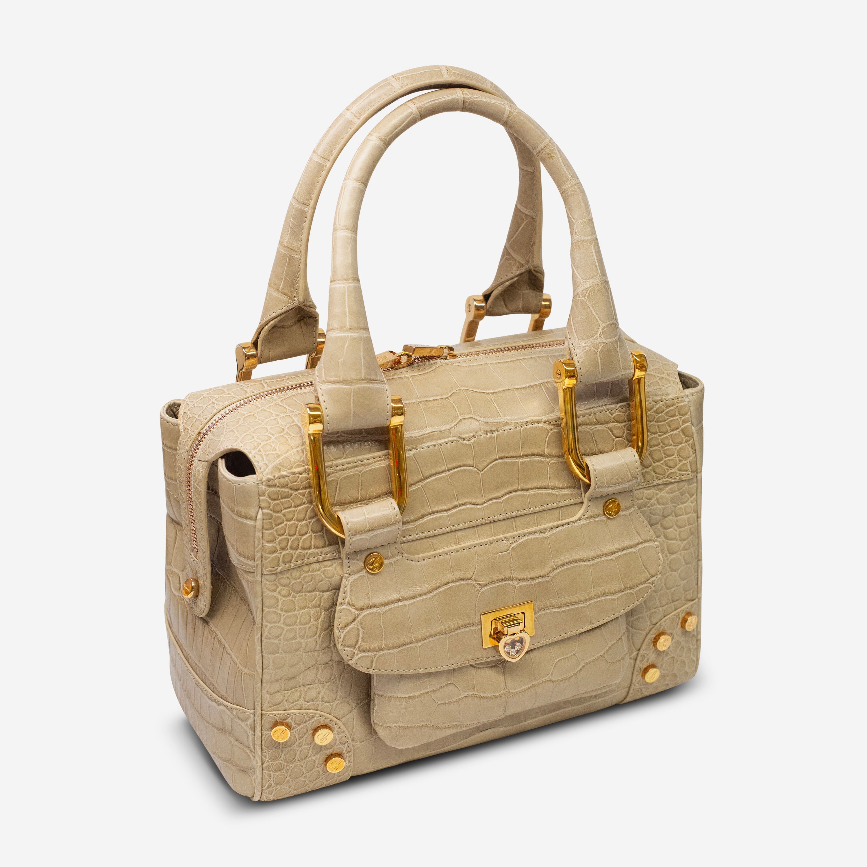 Chopard Caroline Mini Matte Beige Alligator Leather Handbag 95000-0280 — view 2