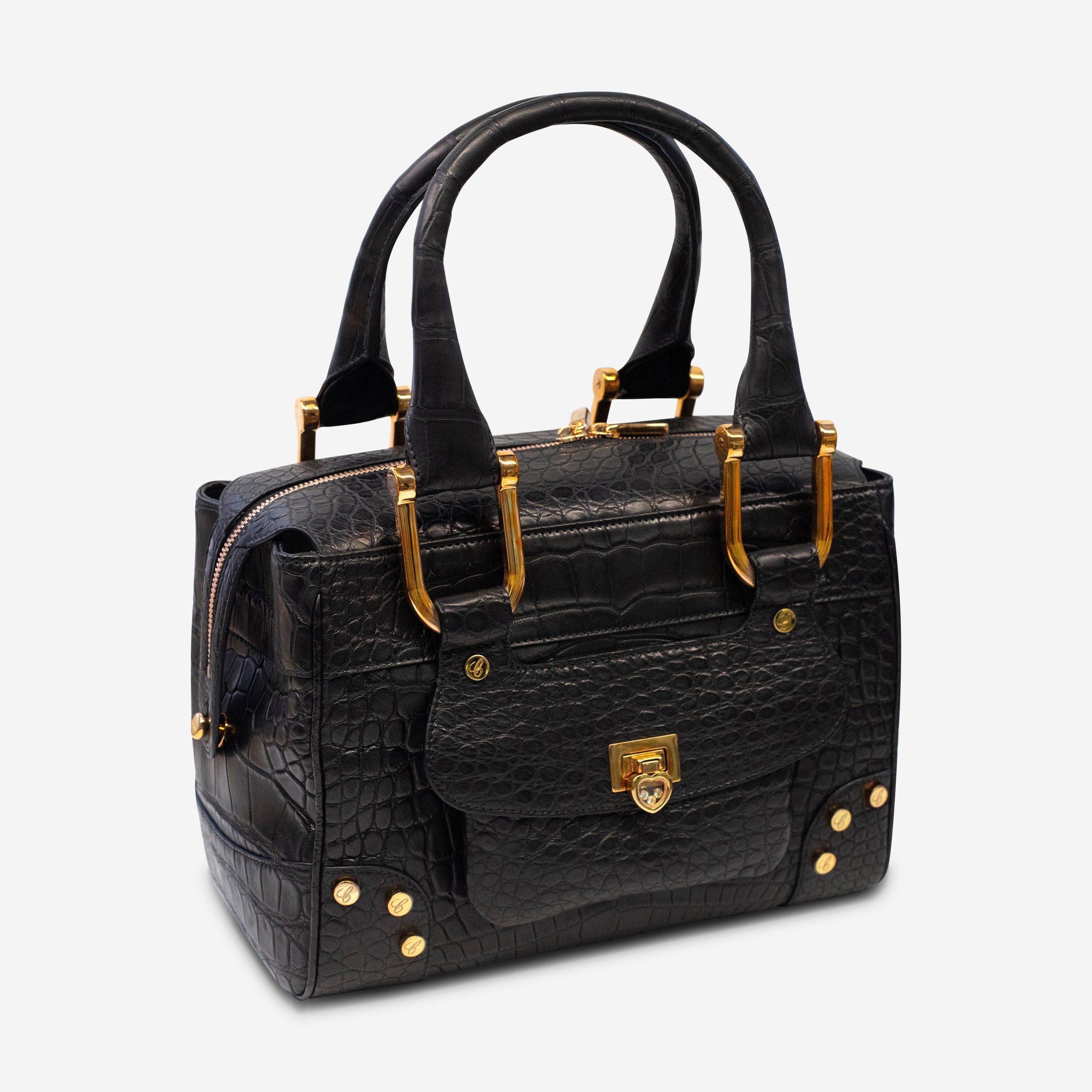 Chopard Caroline Mini Matte Black Alligator Leather Handbag 95000-0176 — view 2