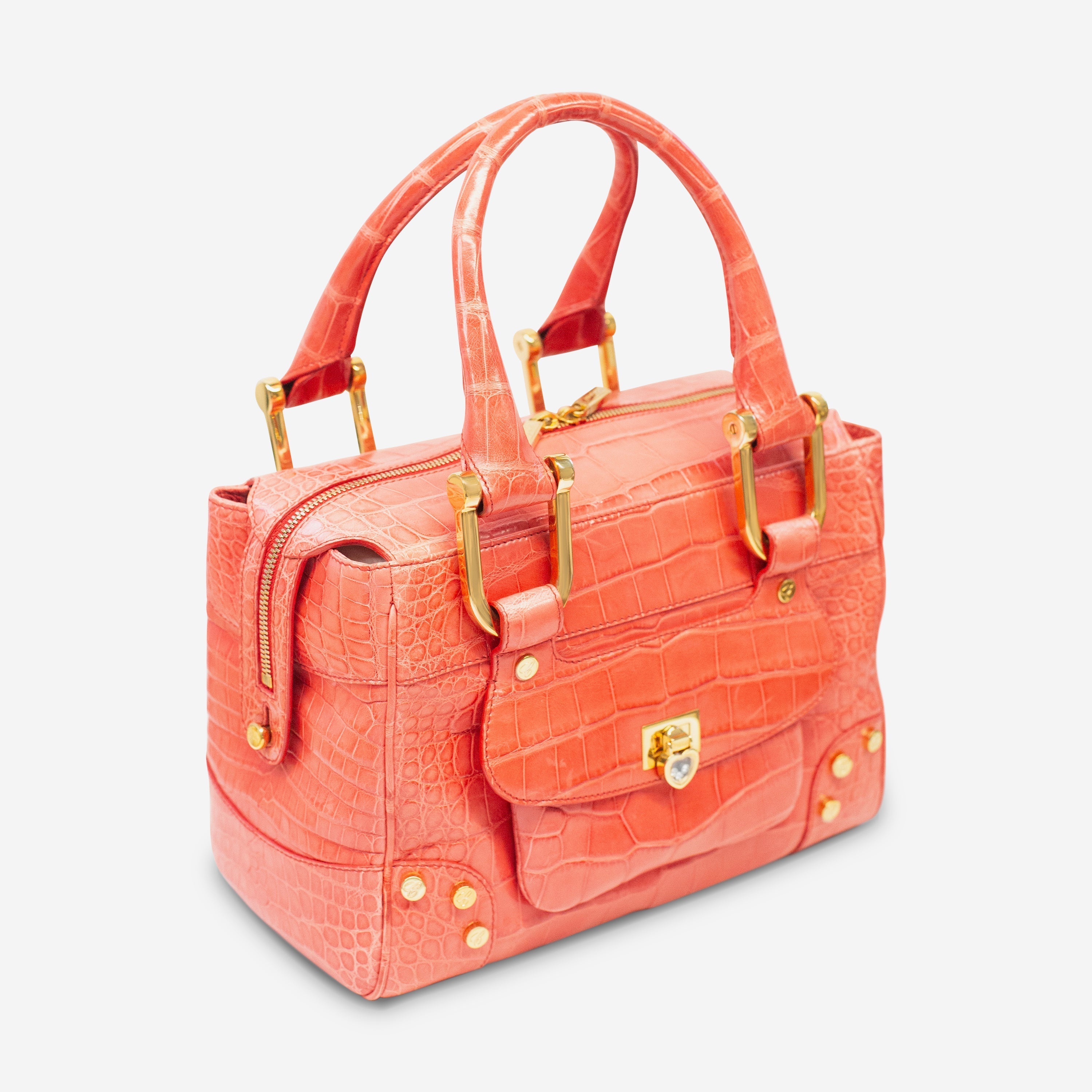 Chopard Caroline Mini Shiny Coral Alligator Leather Handbag 95000-0206 — view 2
